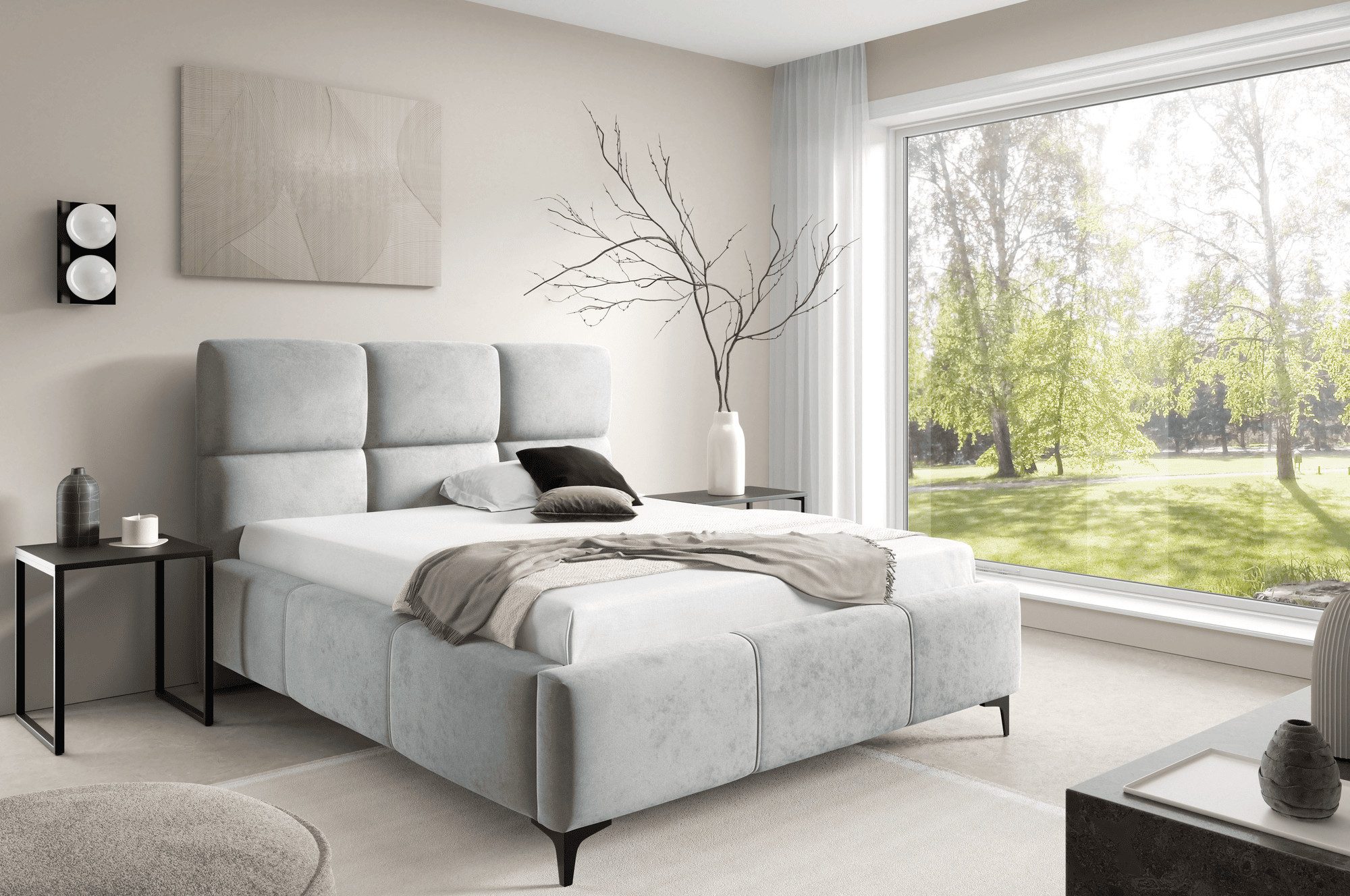 thematys Polsterbett Modernes Bett mit Lattenrost - 140x200 - 200x200 cm