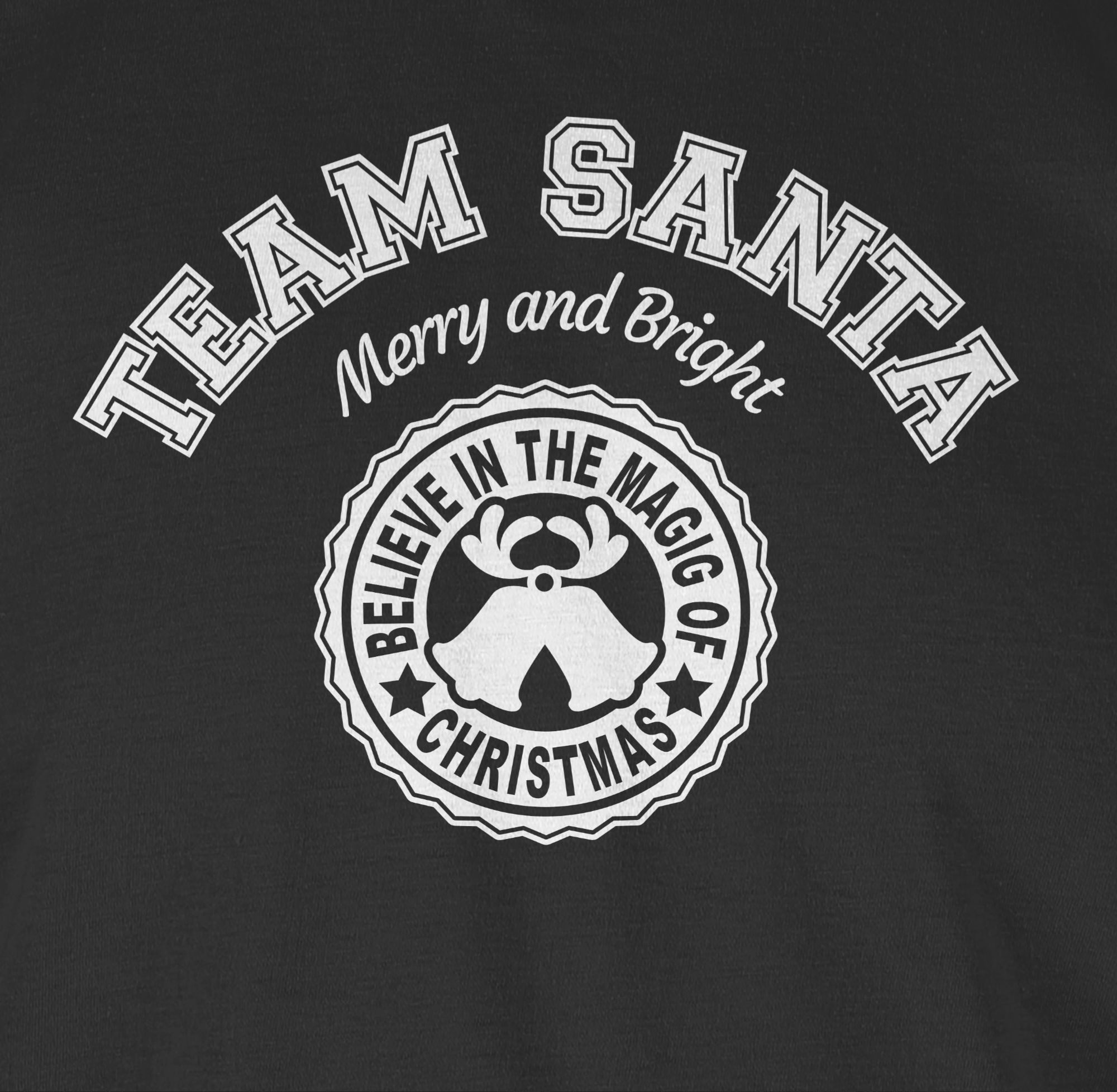 Shirtracer Rundhalsshirt Team Santa - Merry and Bright - weiß Weihachten Kl günstig online kaufen
