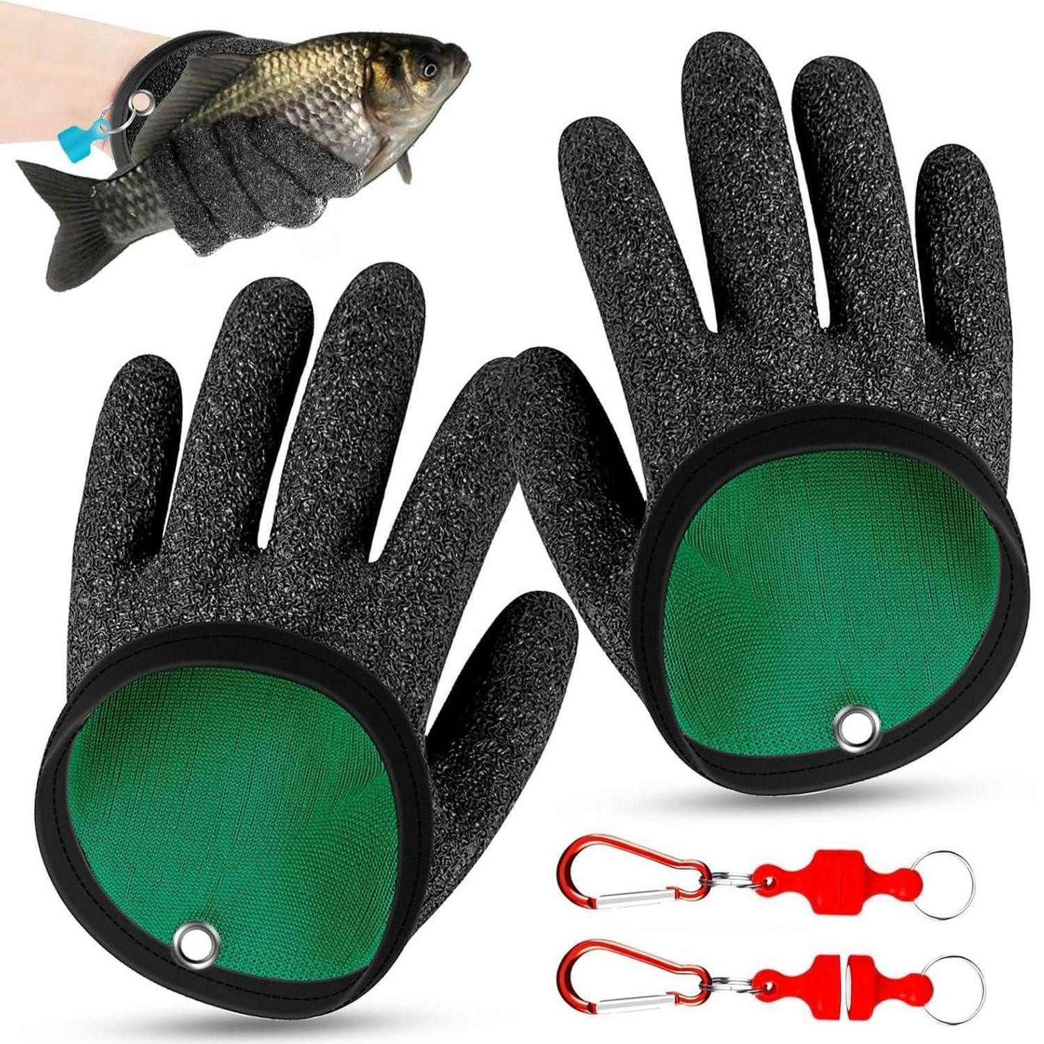 LuxusKollektion Angelhandschuhe Angelhandschuhe Latex wasserdicht mit Magnet-Schnalle (2 Stk) (2-St)