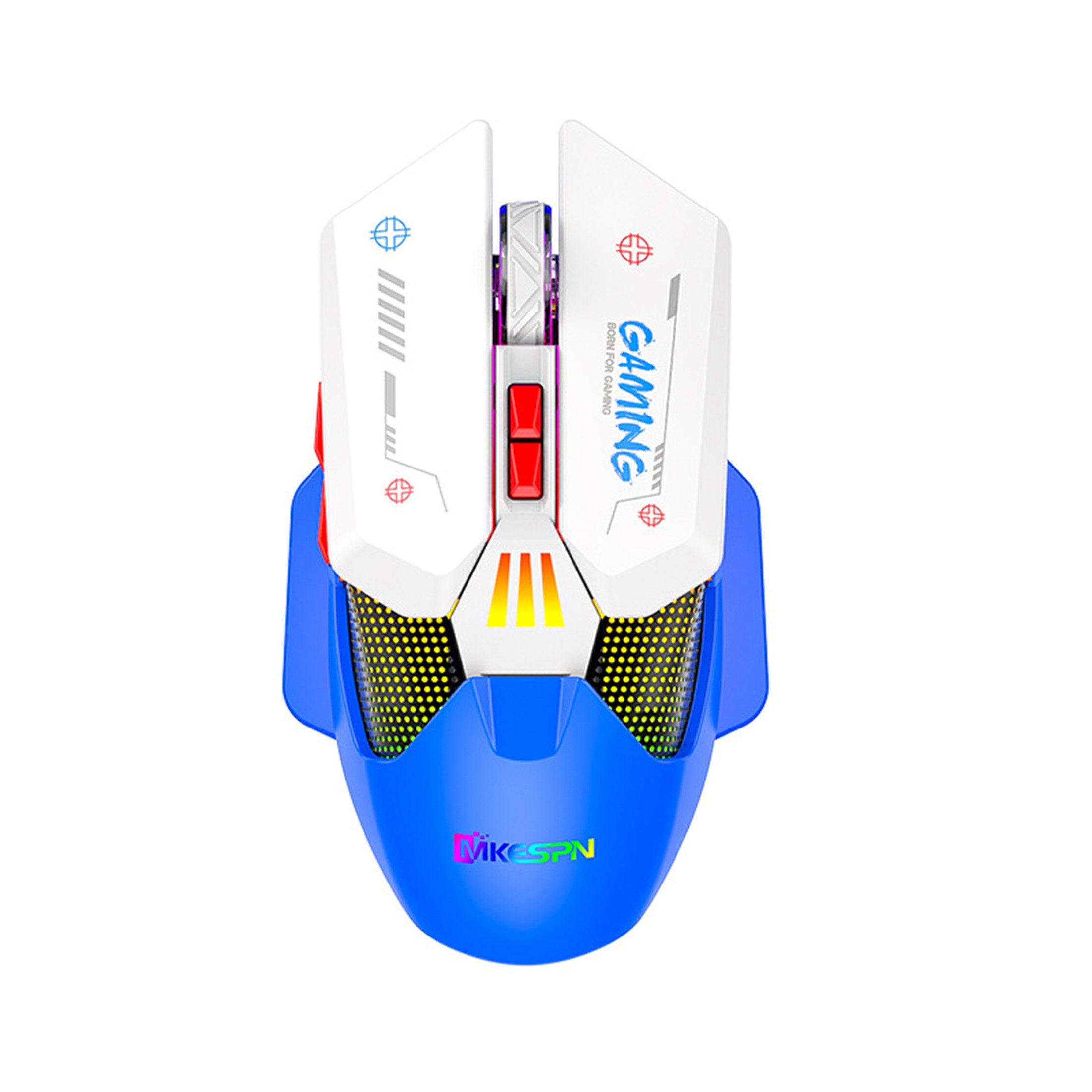 KINSI Gaming Maus 2.4G Kabellos + Kabelgebunden,mit RGB,10000 DPI Maus (kabelgebunden, Makro-Programmierbar,Ergonomisches Design für PC/PS/Laptop)