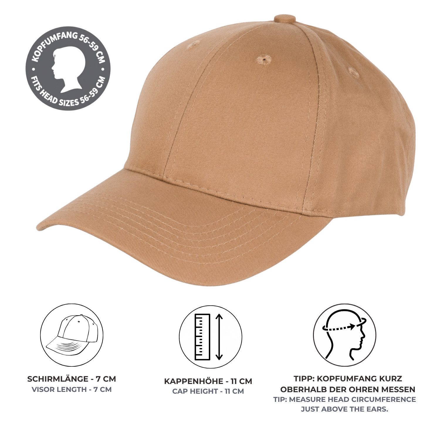 styleBREAKER Baseball Cap Baseball Cap Einfarbig (1-St)