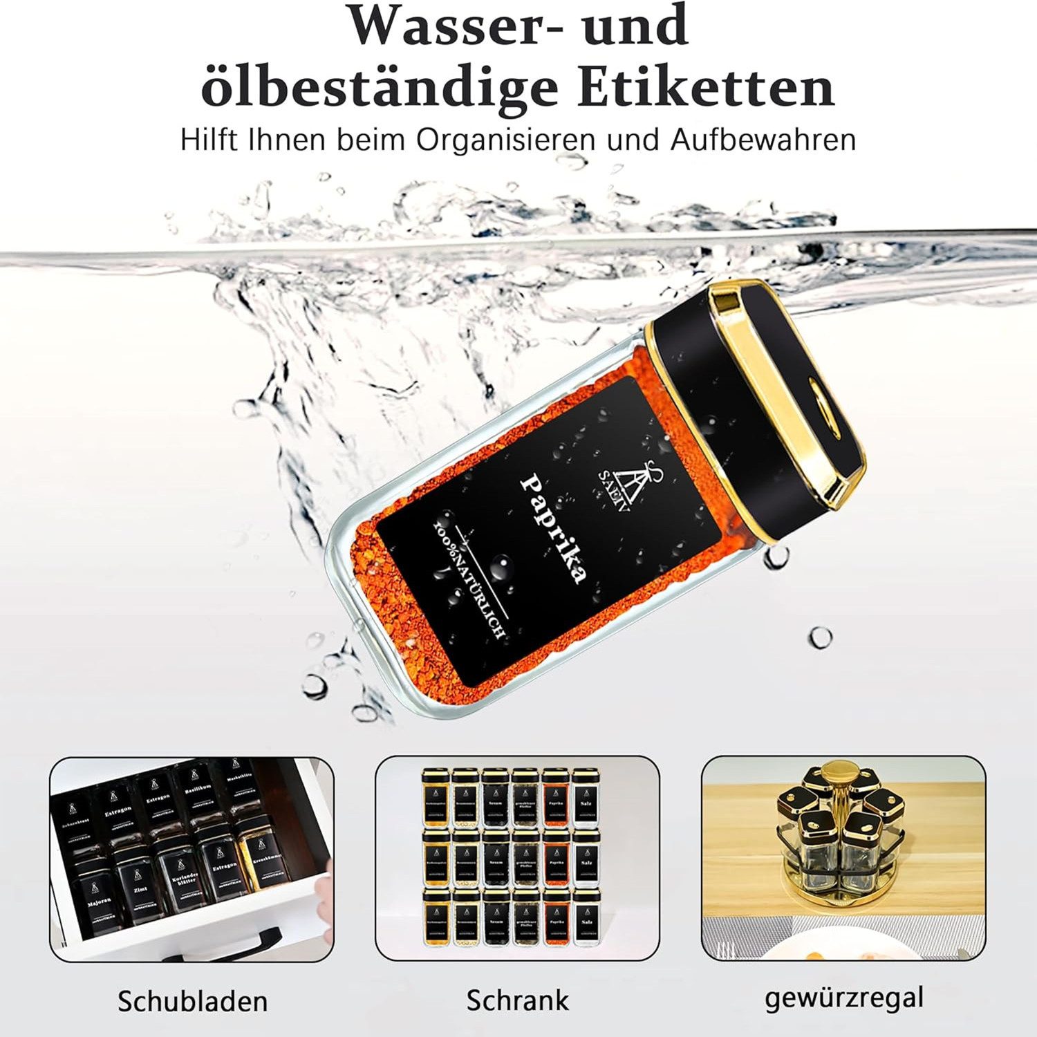 KingLux Gewürzbehälter 12Stk.Gewürzgläser 120ml, Gewürzstreuer mit Schwarzg günstig online kaufen