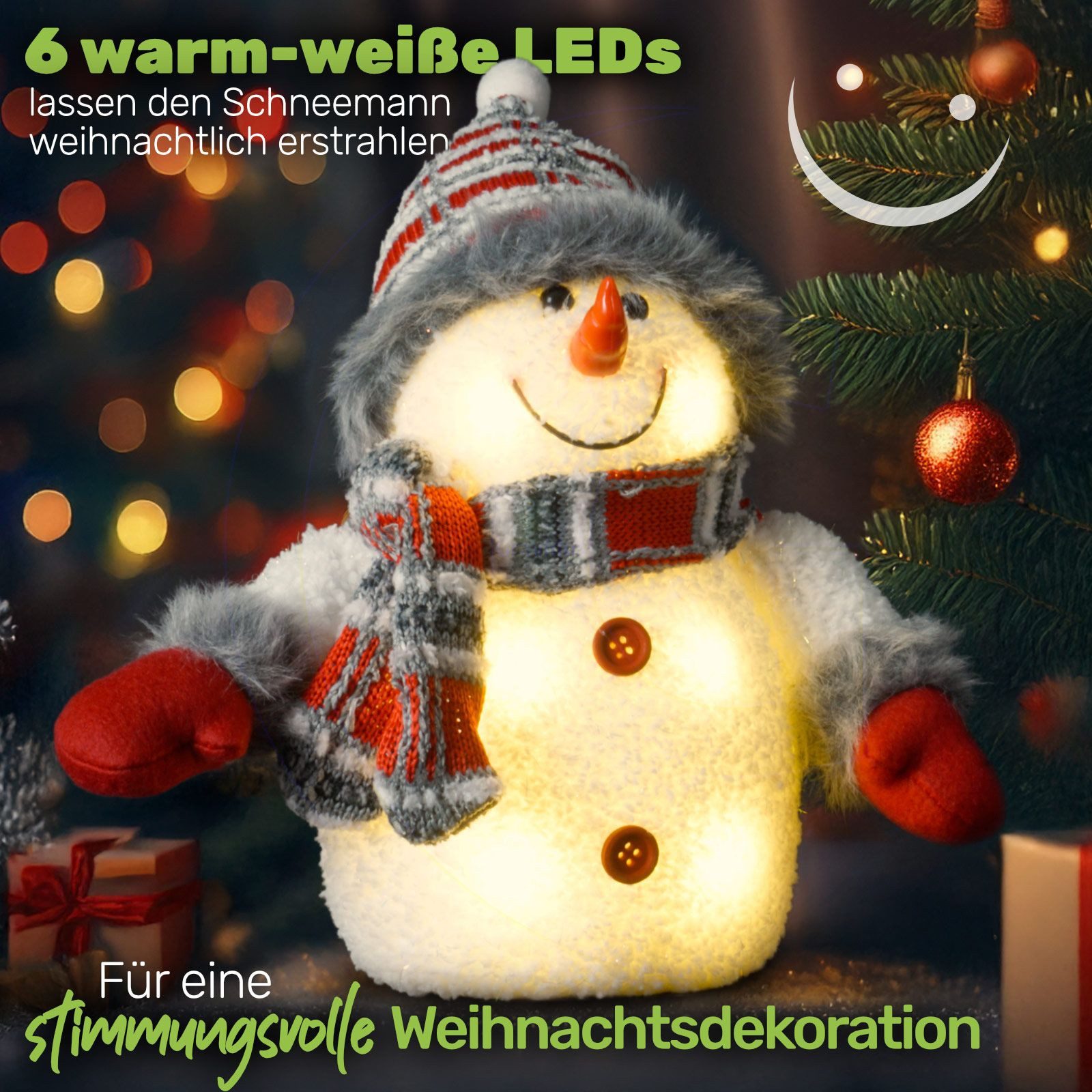 Gravidus LED-Dekofigur Schneemann LED Figur 28 cm Weihnachtsdeko batteriebe günstig online kaufen