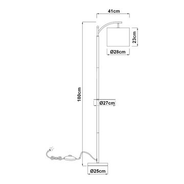 lux.pro Stehlampe, »Sunderland« mit Ablage am Gestell 180cm hoch 1xE27 Schwarz/Beige