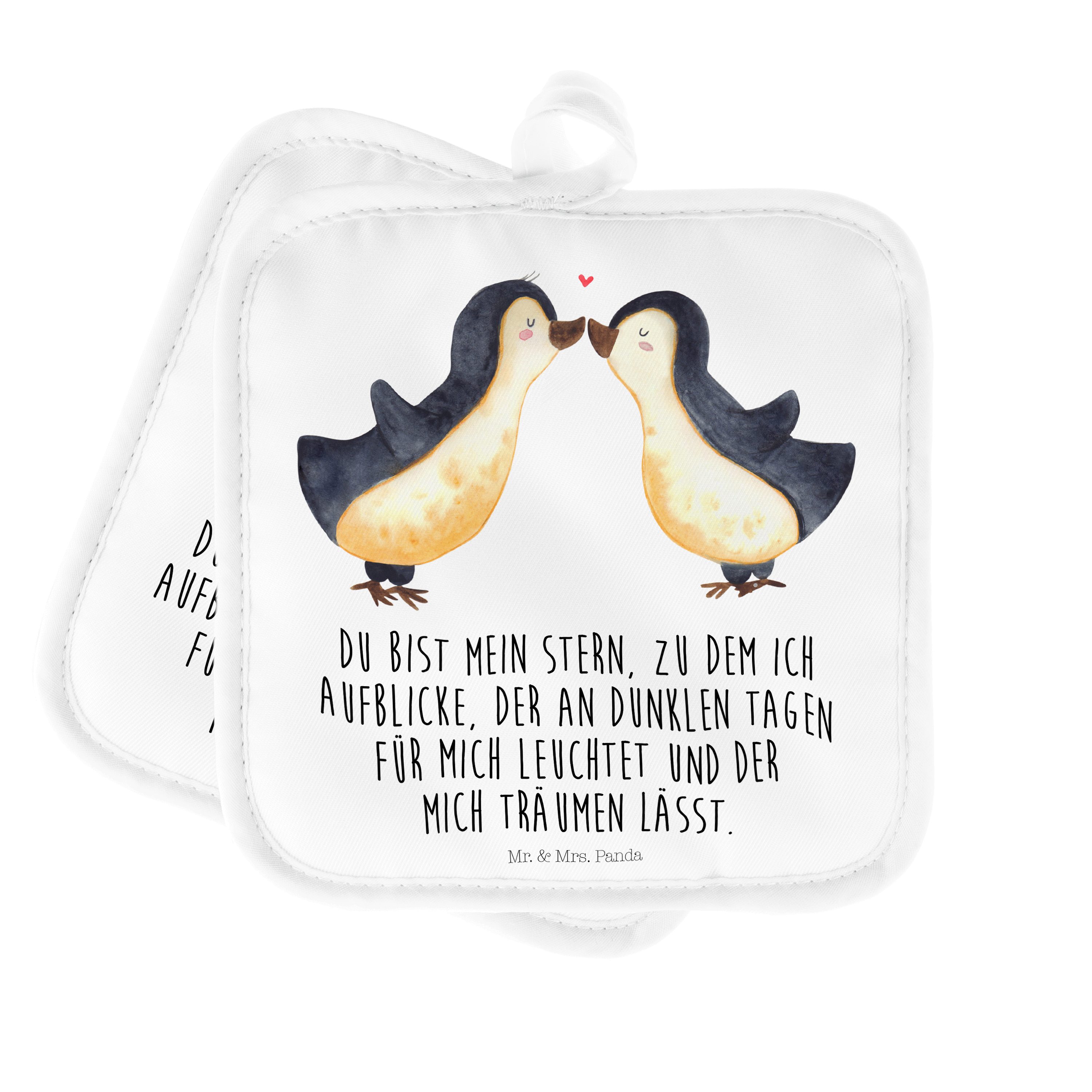 Mr. & Mrs. Panda Topflappen Pinguin Jahrestag, Weiß - Ehefrau, Liebe Geschenk, (1-tlg) To, Hochzeitstag, 