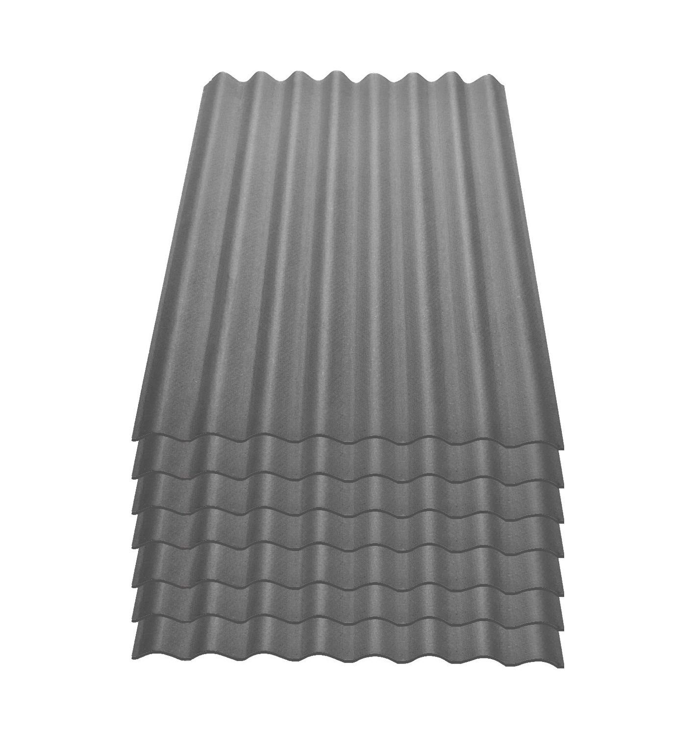 Onduline Dachpappe Onduline Easyline Dachplatte Wandplatte Bitumenwellplatten Wellplatte 7x0,76m² - grau, wellig, 5.32 m² pro Paket, (7-St)