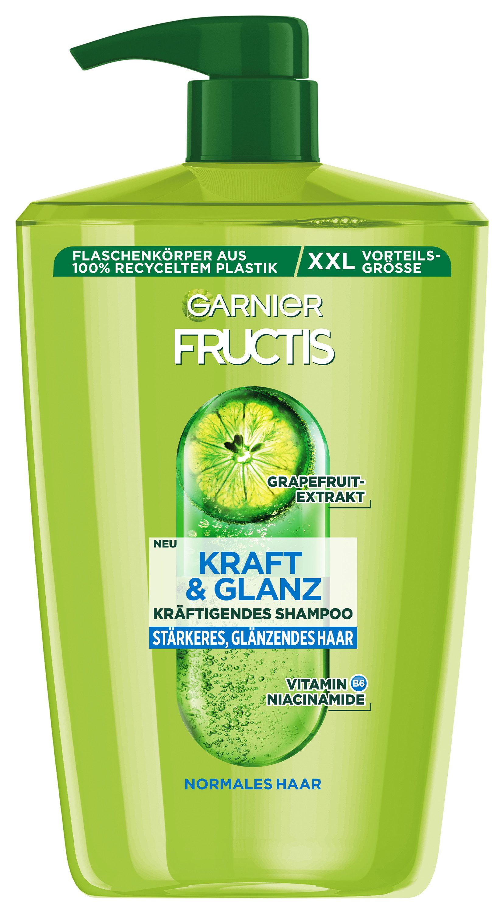 GARNIER Haarshampoo FRUCTIS KRAFT & GLANZ SHAMPOO, für normales, stumpfes und glanzloses Haar, mit Creme-Textur