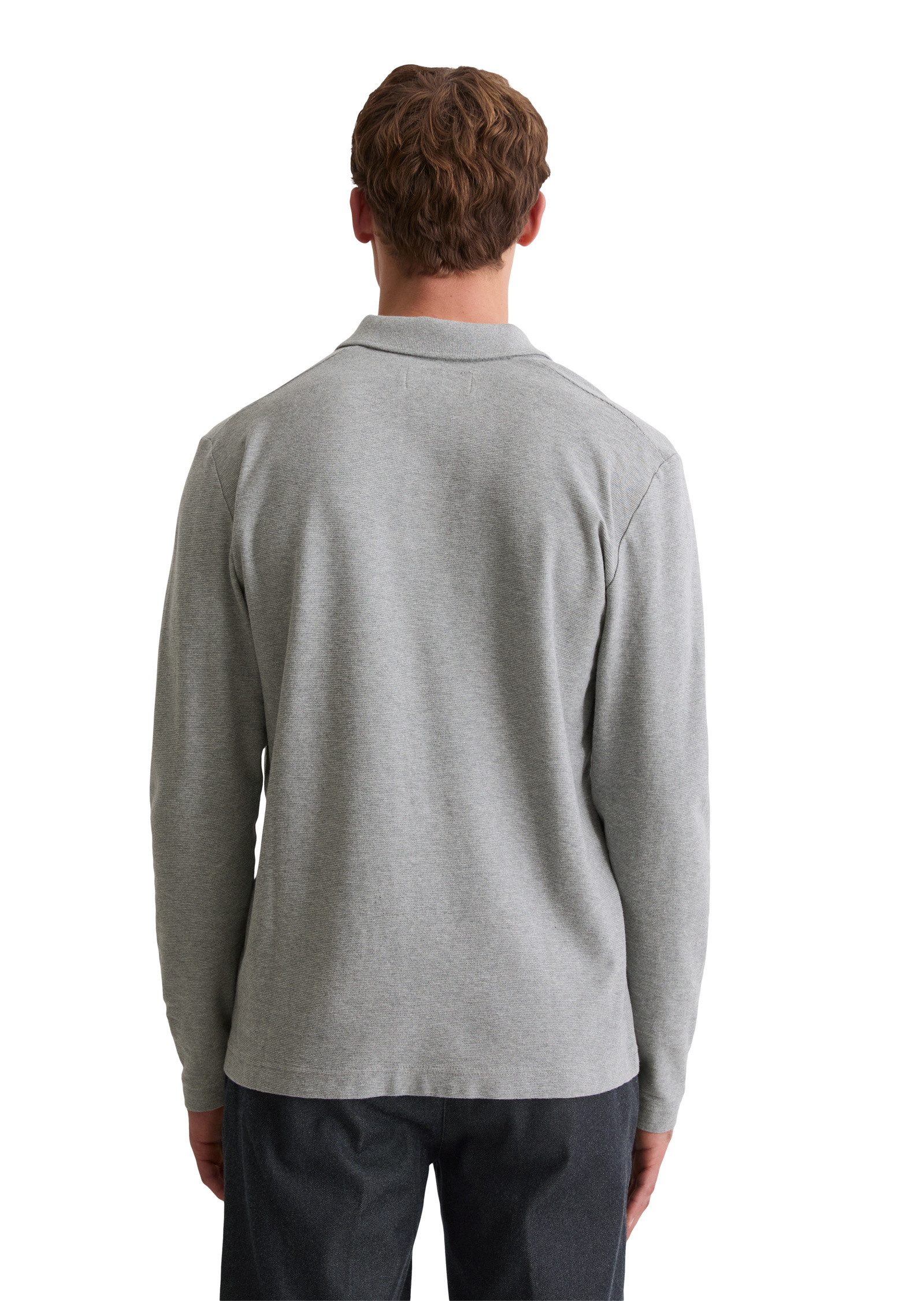 Marc O'Polo Langarm-Poloshirt aus weichem Bio-Baumwoll-Jersey