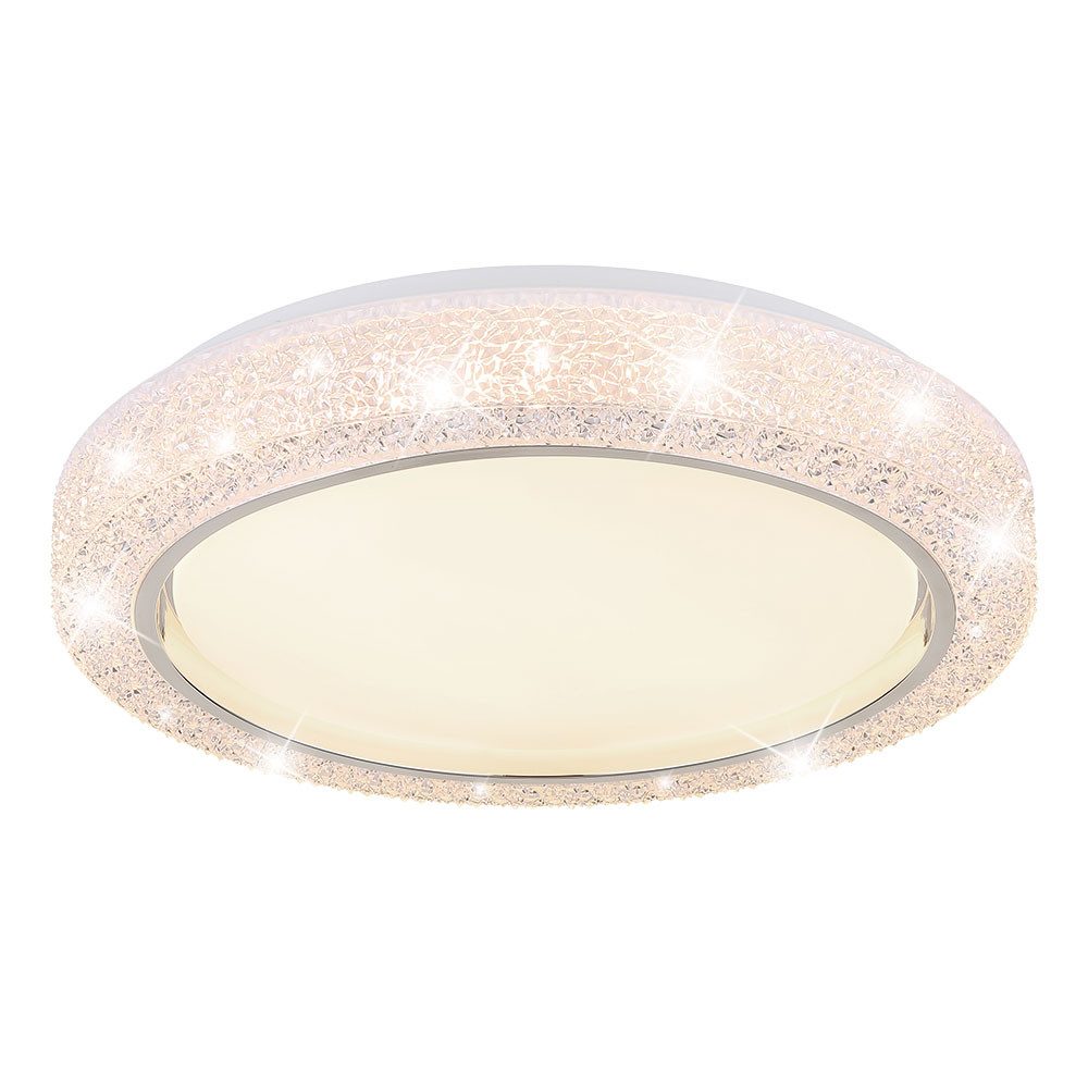 GLOBO LIGHTING LED Deckenleuchte, LED-Leuchtmittel fest verbaut, Warmweiß, Deckenlampe Deckenleuchte LED Wohnzimmerlampe Kristalldekor D 40 cm