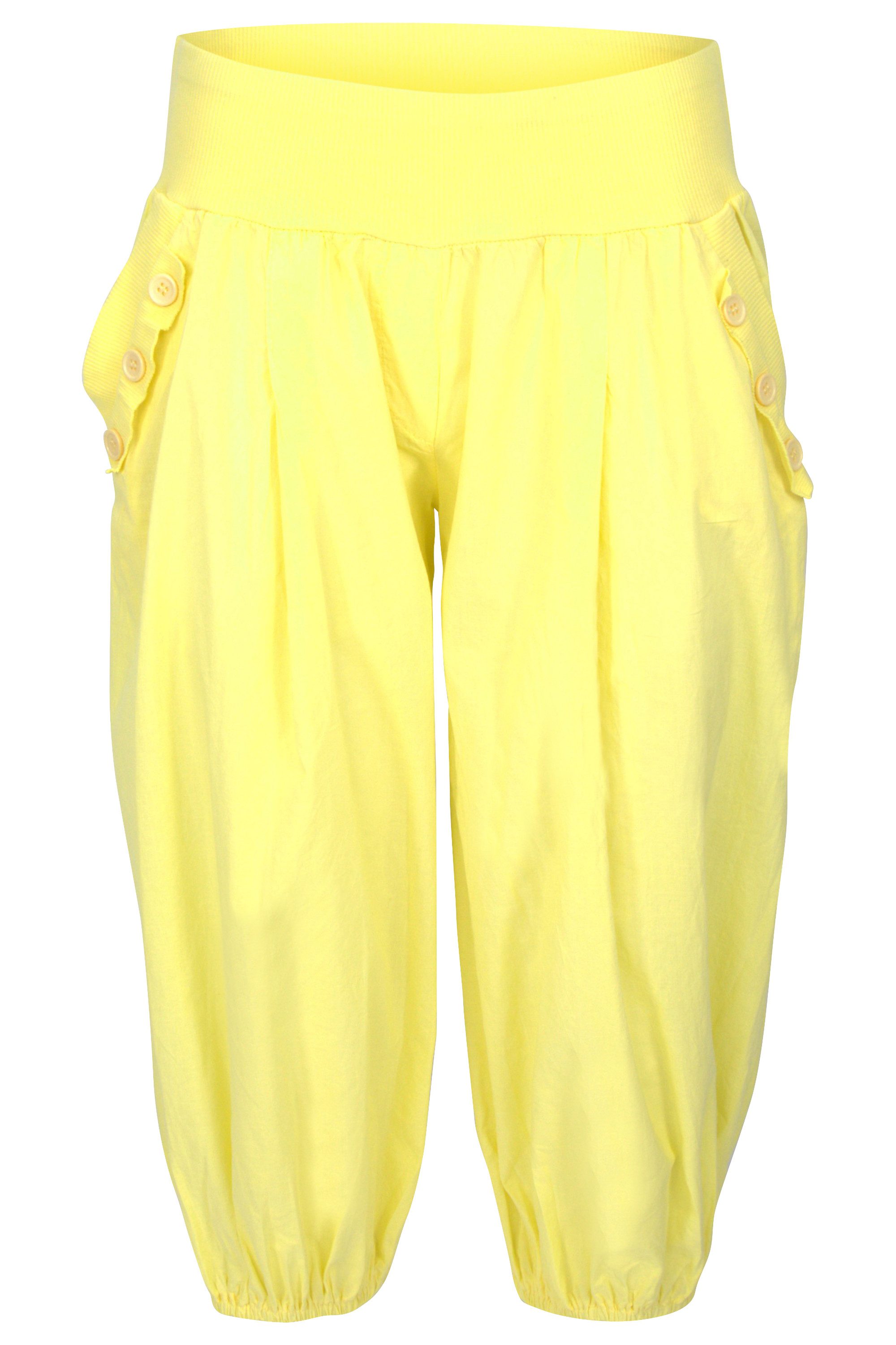 malito more than fashion Caprihose malito Damen Pumphose Capri 23286P kurze low waist Aladinhose Caprihose in Unifarben Einheitsgröße