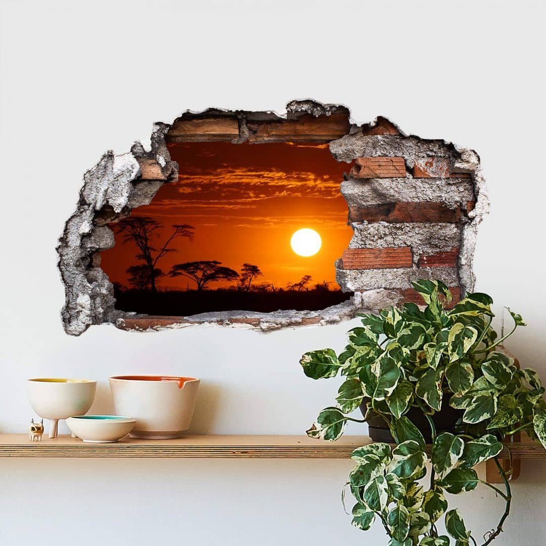 K&L Wall Art Wandtattoo 3D Wandtattoo Aufkleber Afrikanische Steppe Himmel günstig online kaufen