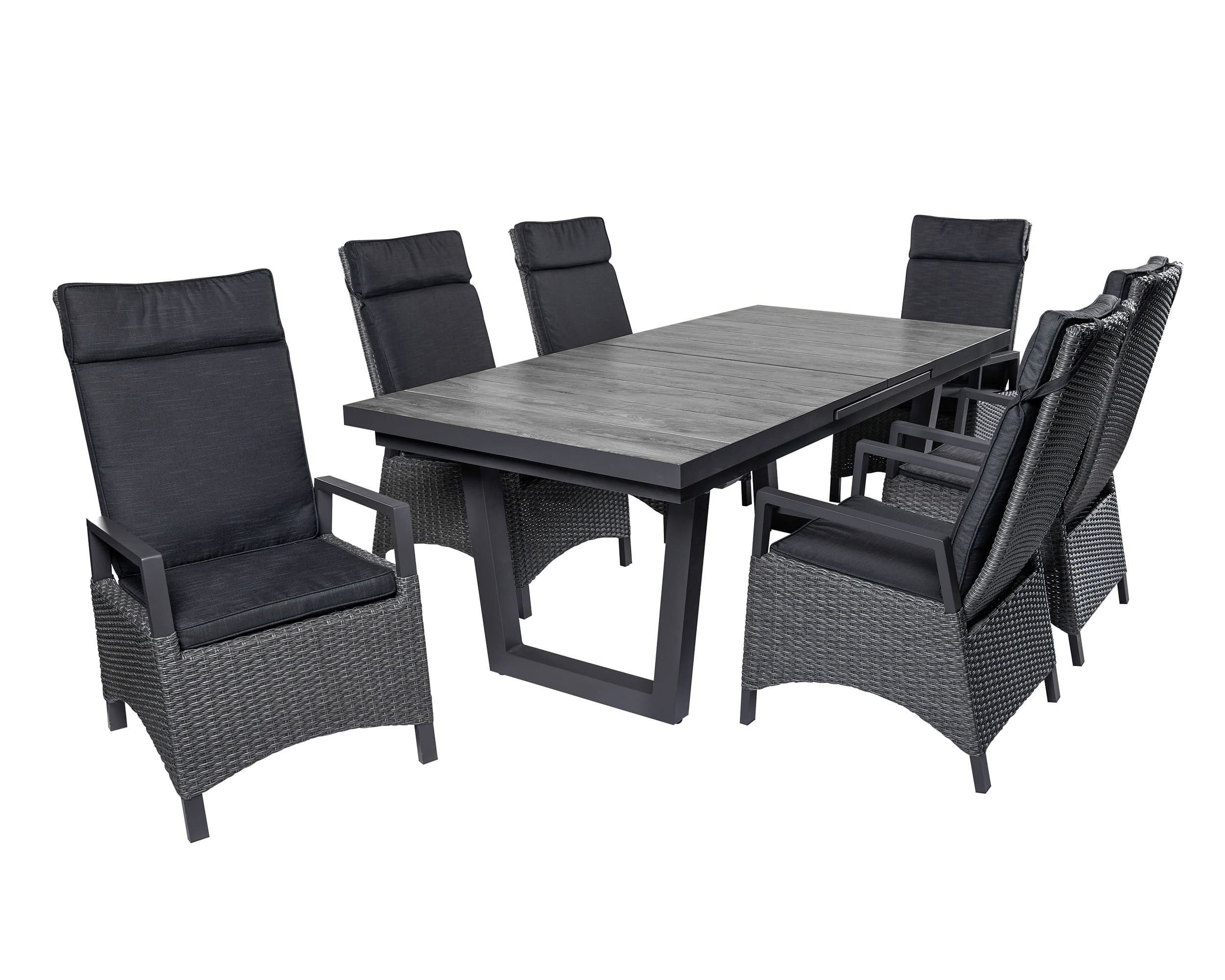 LC Garden Garten-Essgruppe Keramo Dining Set XII Sitzgruppe Gartenset grau-mix, (6-tlg)