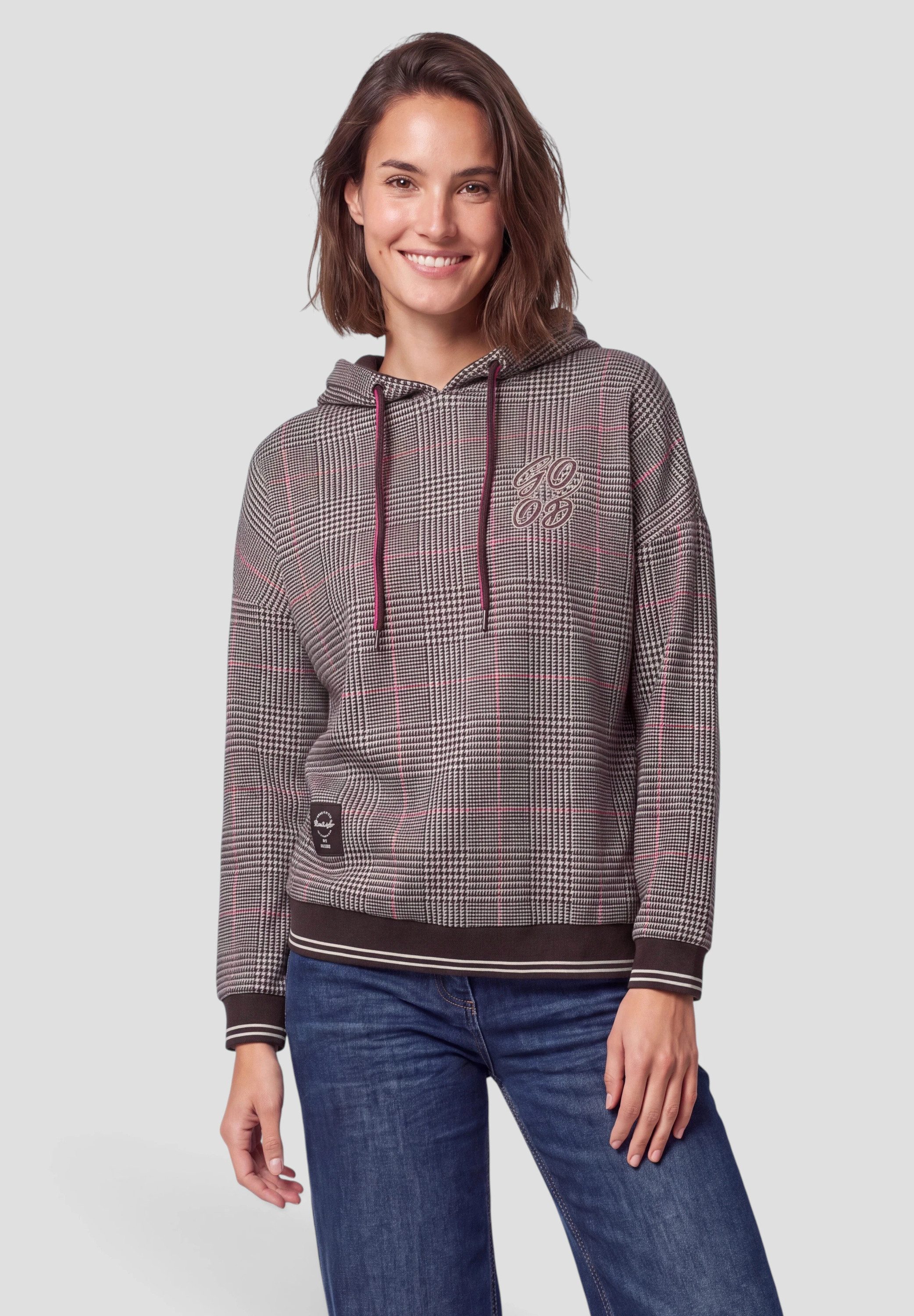 CECIL Langarmshirt mit Kapuze mit Tunnelzugband