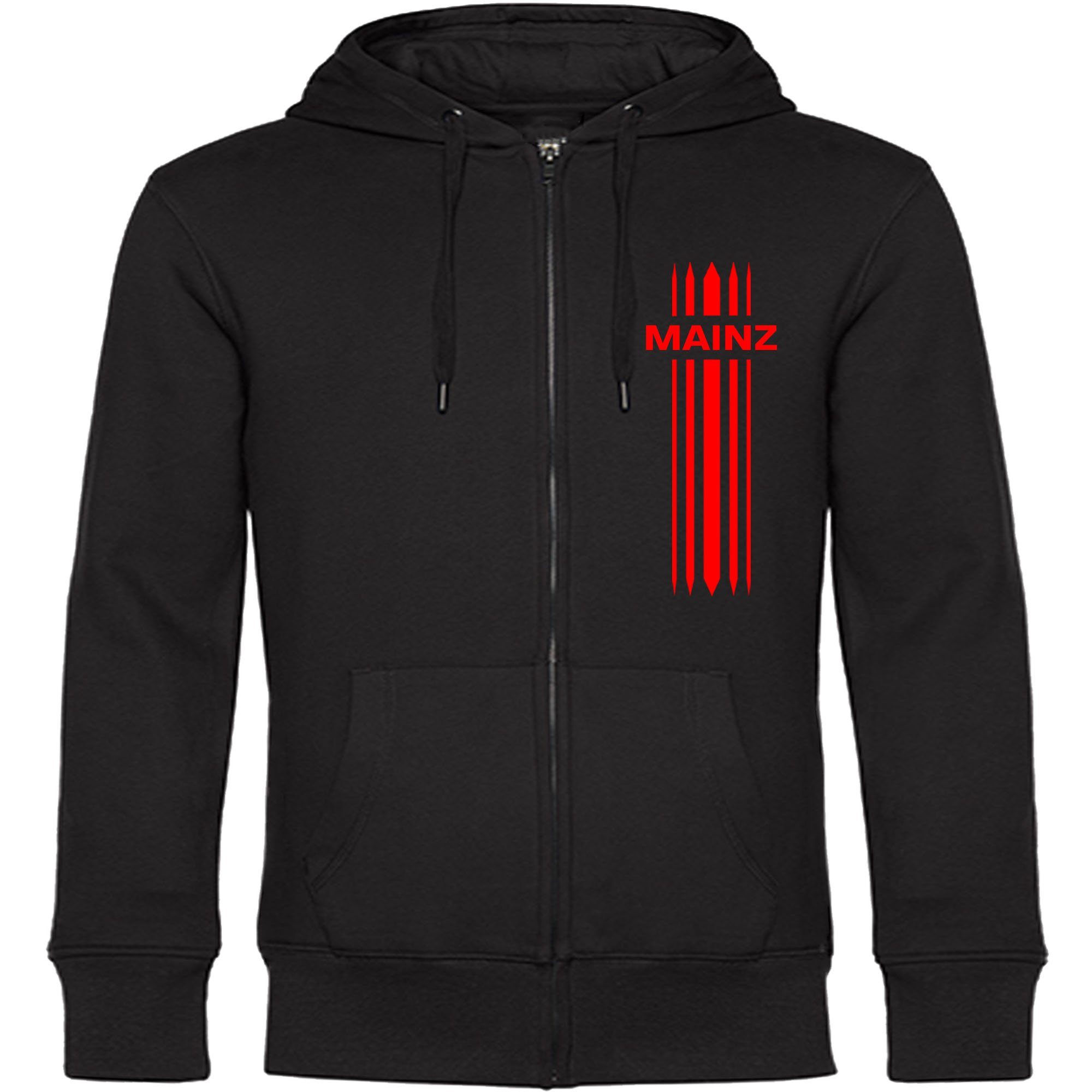 multifanshop Kapuzensweatjacke Mainz - Streifen - Sweat