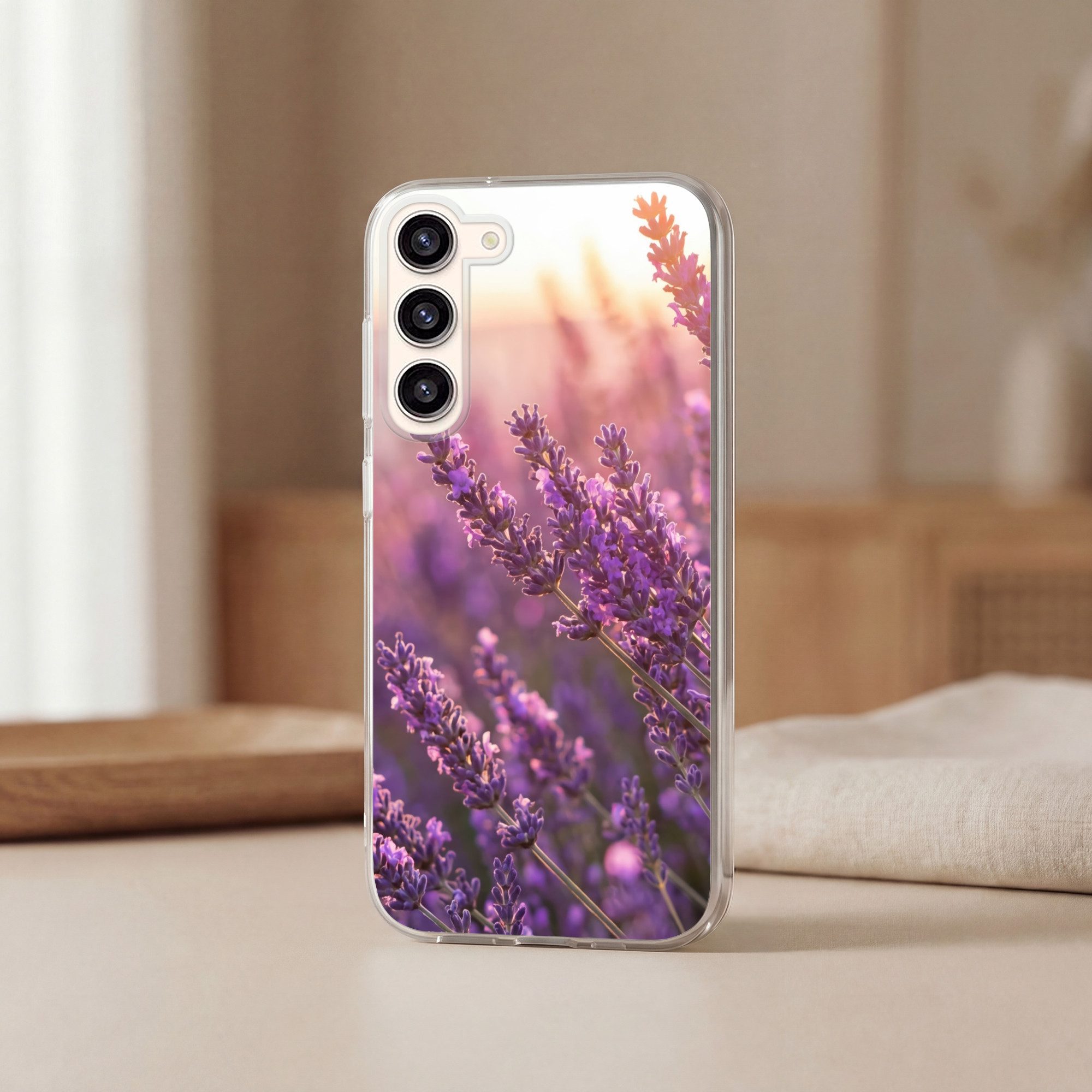 MuchoWow Handyhülle für Samsung Galaxy S23 Plus Lavendel - Lila - Sonnenlicht, Phone Case, Silikon, Schutzhülle Dünn