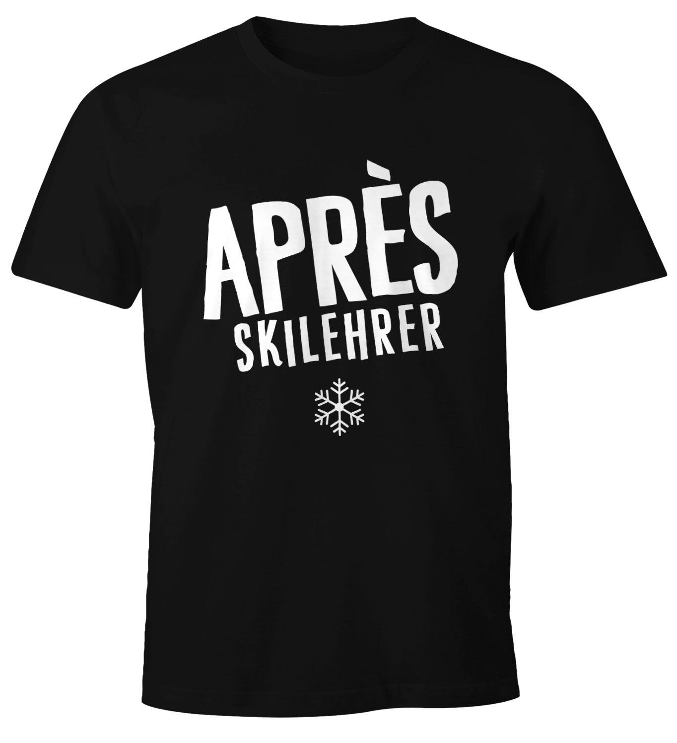 MoonWorks Print-Shirt Apres-Ski Lehrer Herren T-Shirt Fun-Shirt Moonworks® mit Print schwarz