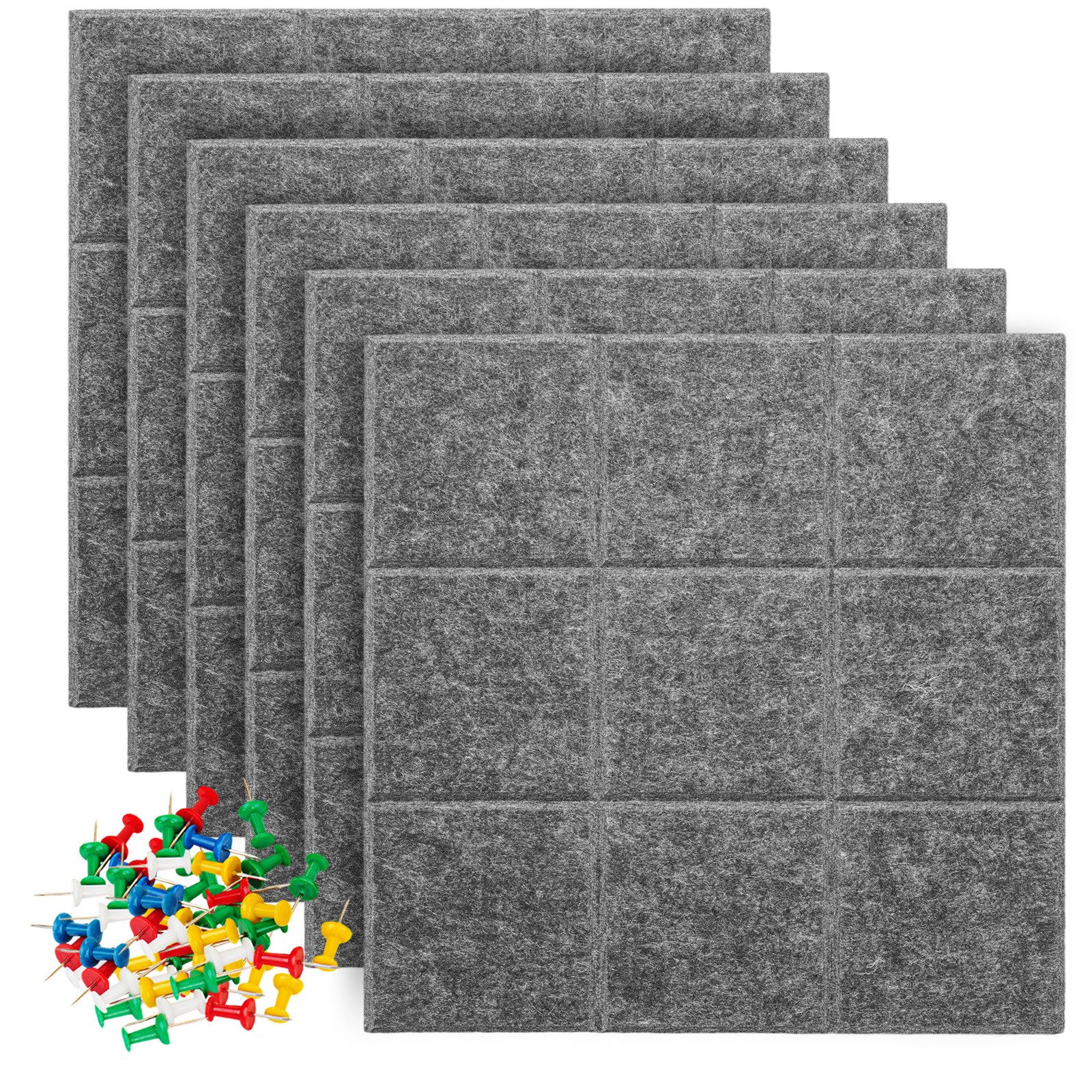 Youyijia Bastelfilz 6 Stück Filz Pinnwand mit 30 Pinnnadeln Selbstklebende Filzboard