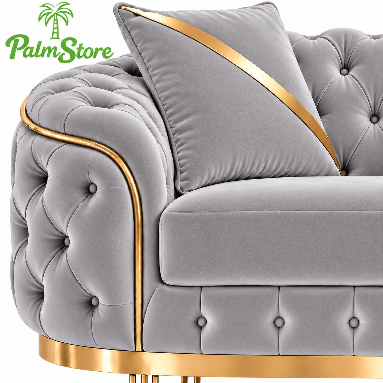 Palms-Store Sofa -Set MIRA mit Knopfheftung in 5 edlen Farbvarianten, Spar-Set, 3-Sitzer + 3-Sitzer + Sessel – Bild 2 von 5