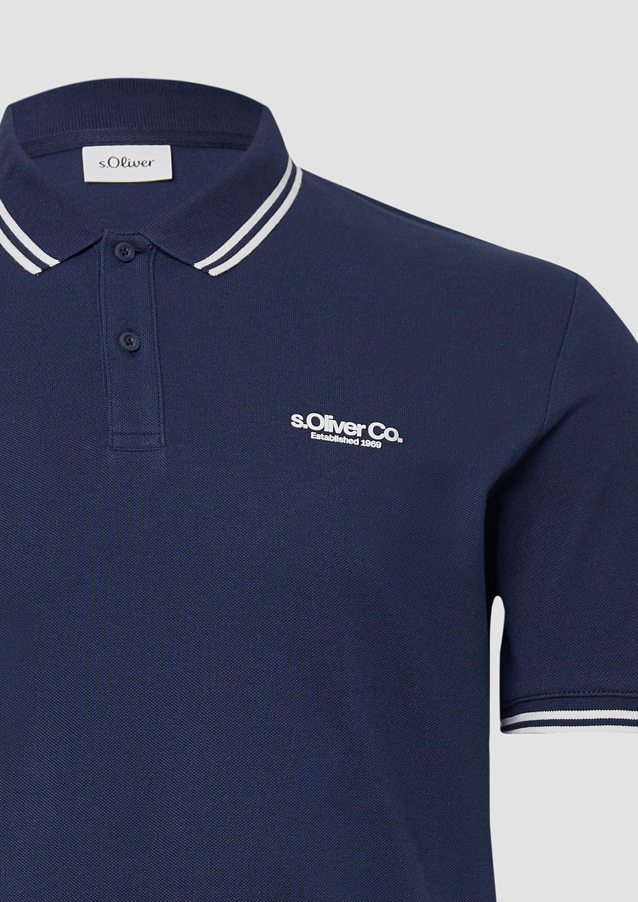 s.Oliver Kurzarmshirt Polo-Shirt Piqué-Poloshirt mit Kontrastdetails und Logo