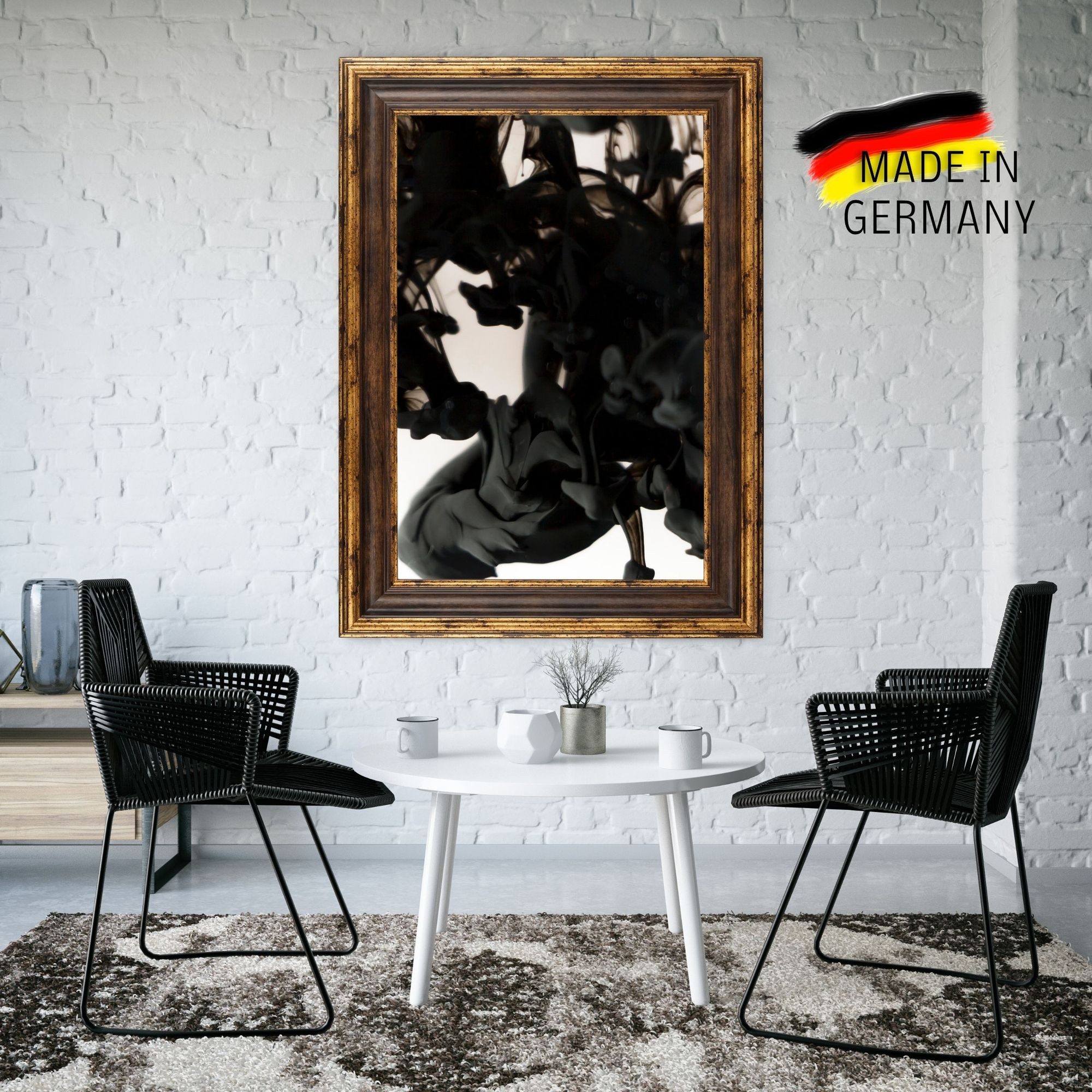 Clamaro Bilderrahmen, Bilderrahmen Antik Massivholz 'GENUA' Gold Braun CLAMARO