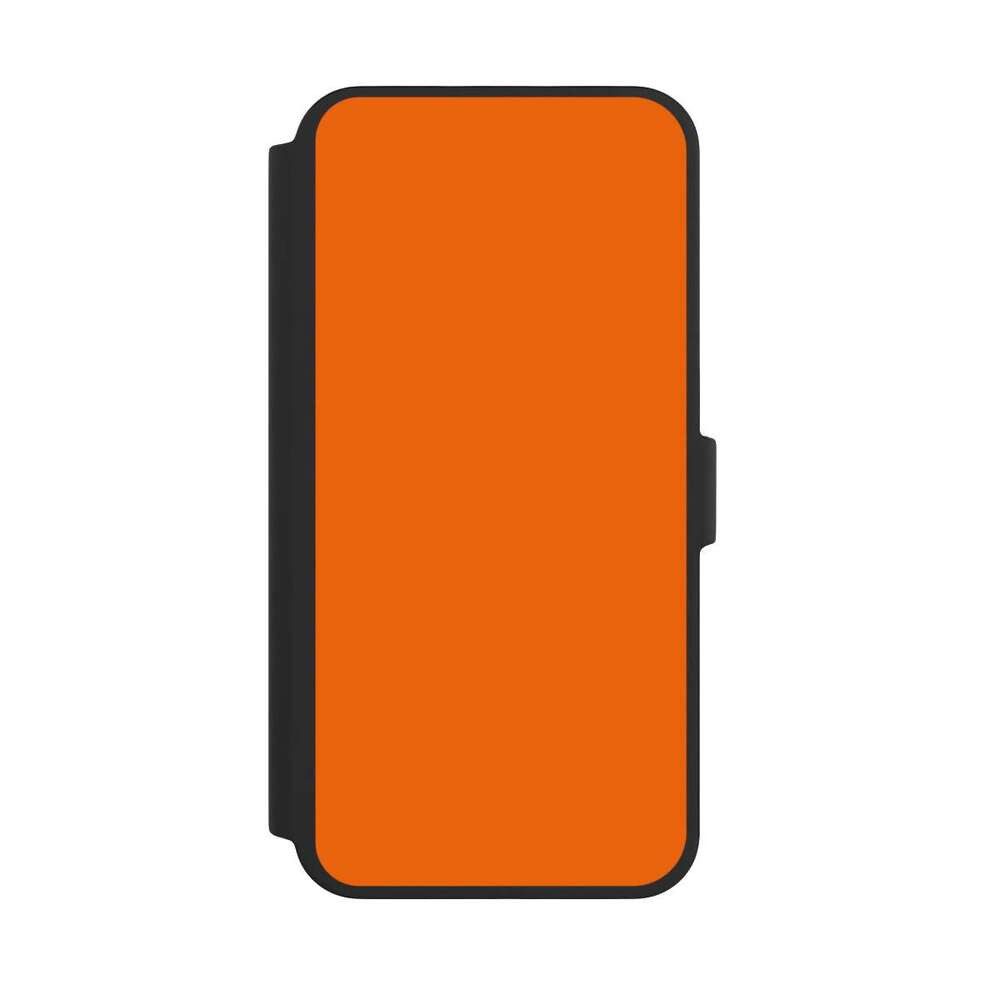 NIVOCASE Handyhülle einfarbig orange Farbe Mandarine, Apple iPhone 16 Pro Max Klapphülle Handyhülle aus Kunst Leder