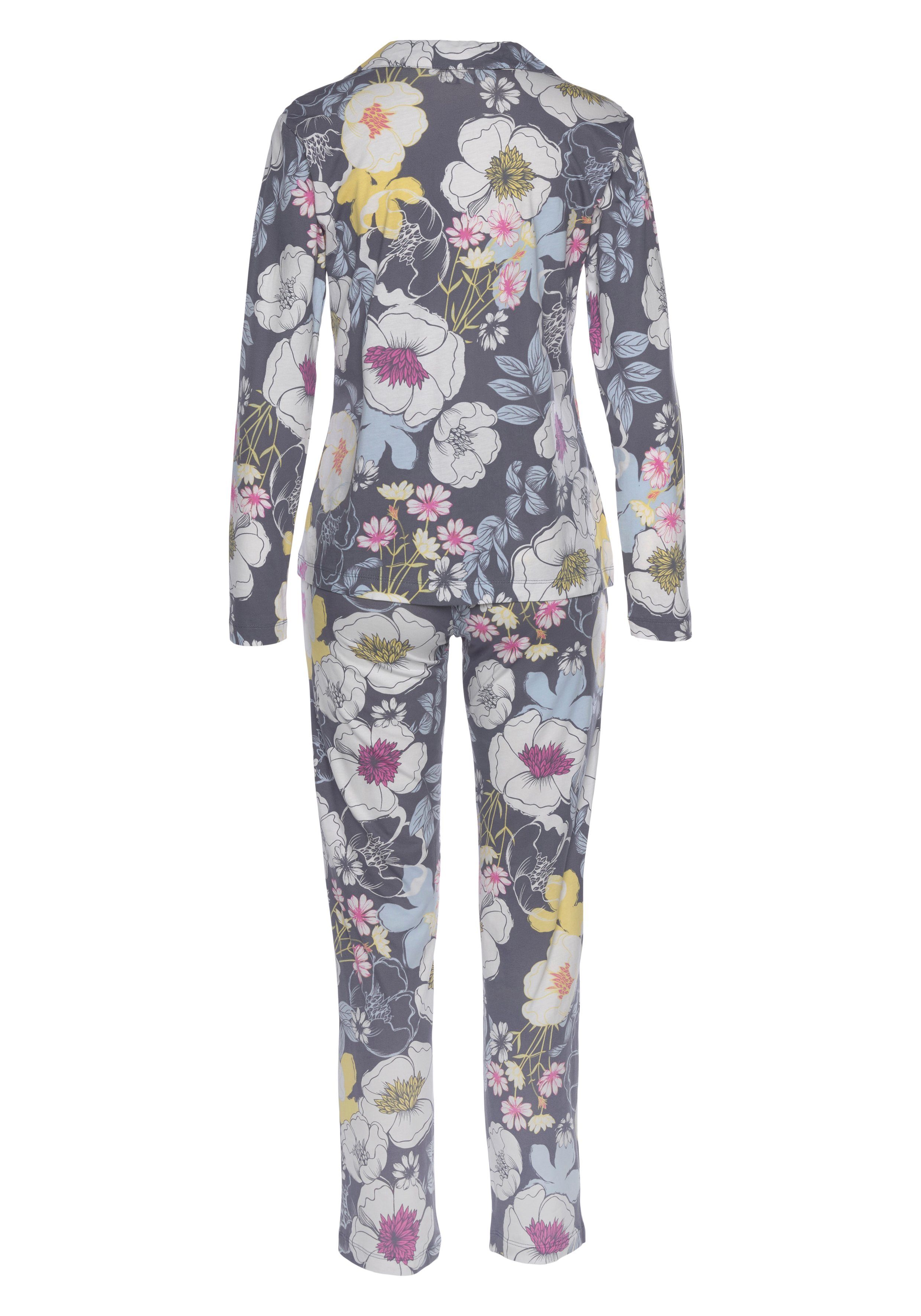 Vivance Dreams Pyjama (2 tlg) in geblümt Muster schönem Bunt