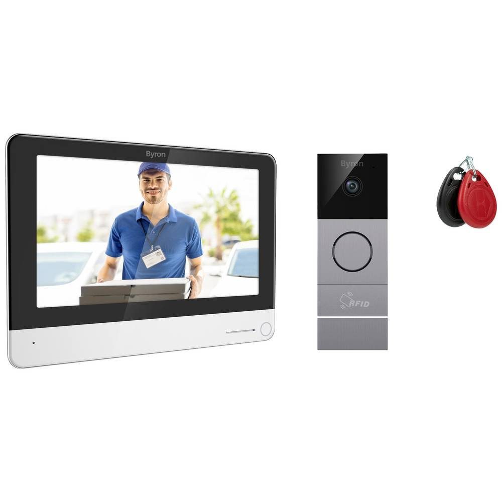 Byron Video-Türsprechanlage DIC-23312 Video-Türsprechanlage WLAN Komplett-Set
