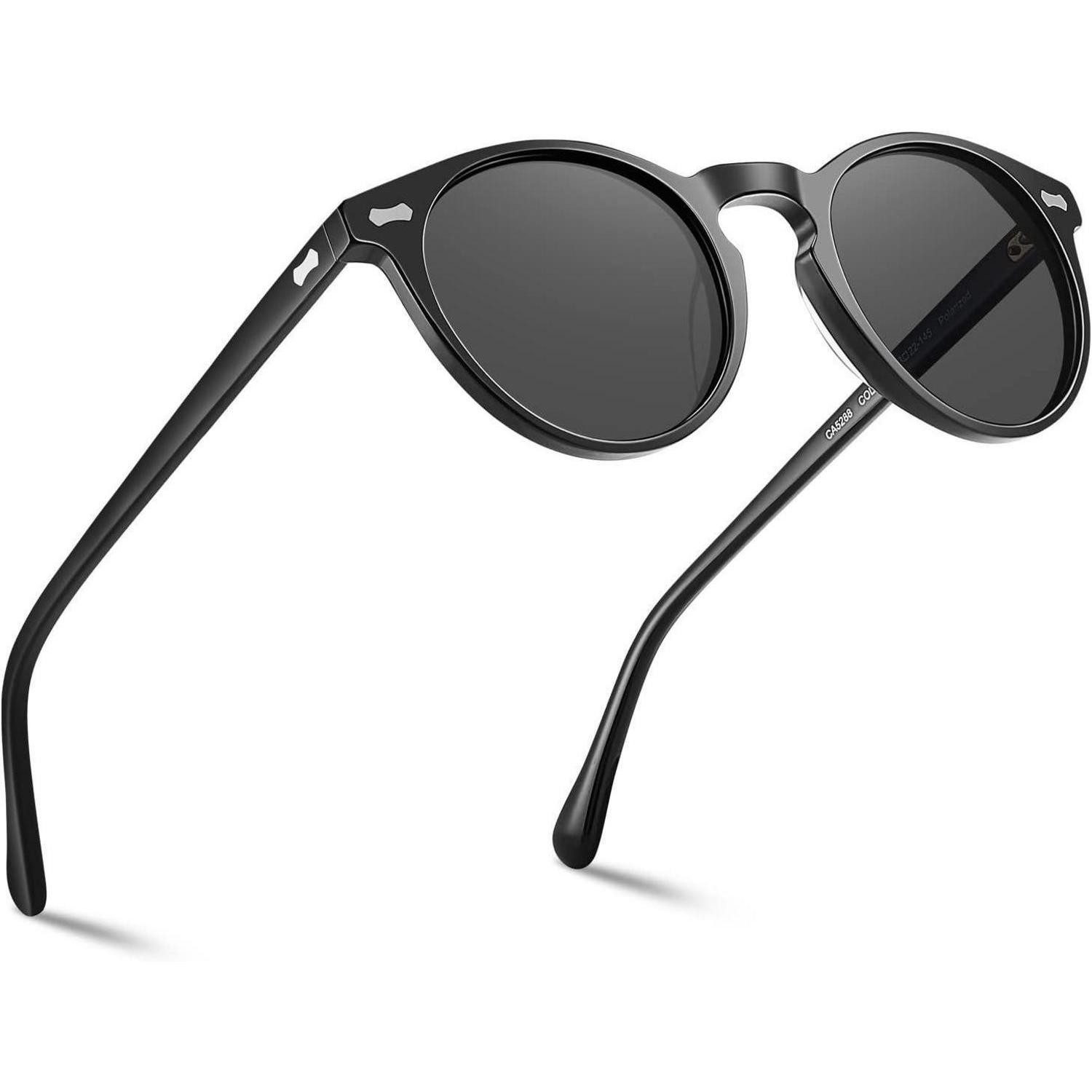 Retrosonnenbrille Sonnenbrille polarisiert Männer Herren Rahmen Schwarz Linsen Schwarz