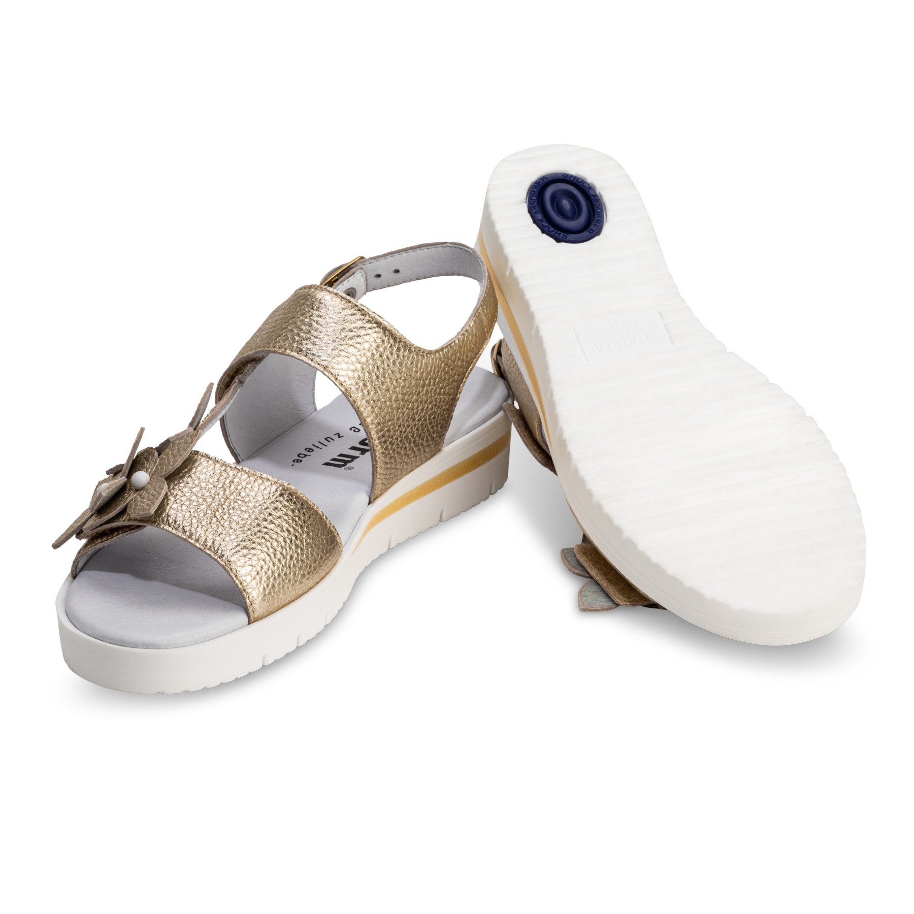 zitrongold Damenschuhe Sandale vitaform Sandale Hirschleder