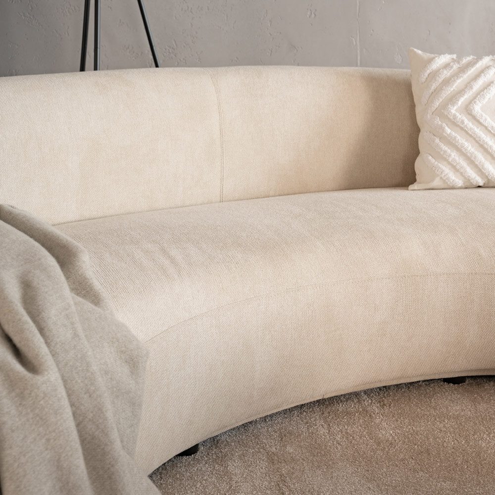 HOME DELUXE Sofa CASARA 258 x 72 x 128 cm, 1 Teile, Webstoff Beige I Modernes Wohnzimmer Sofa, 3 - Sitzer – Bild 4 von 5