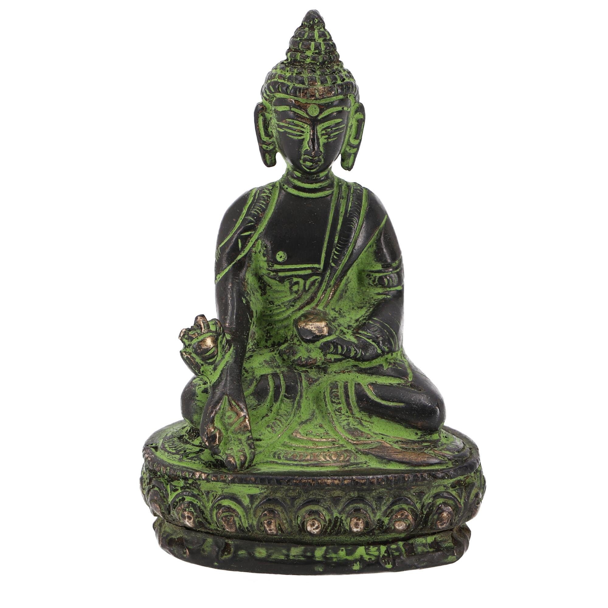 Buddhafigur Buddha Statue aus Messing Medizin Buddha 10 cm..