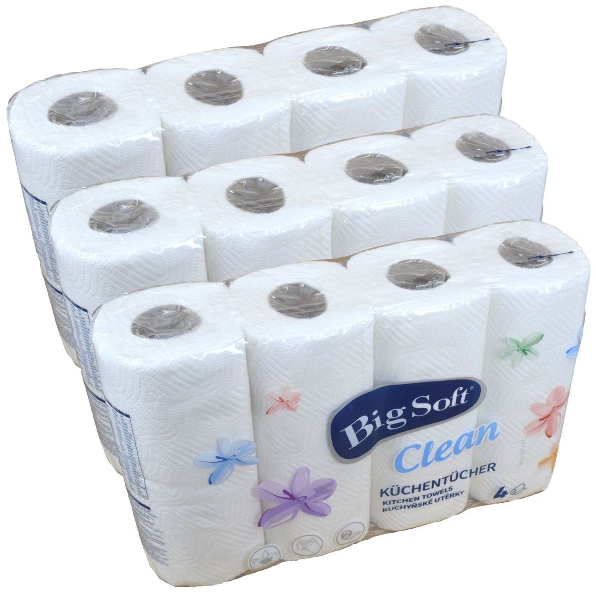 Papierküchenrolle 12 Rollen á 50 Blatt Küchenrolle Big Soft 2-lagig Haushaltsrolle