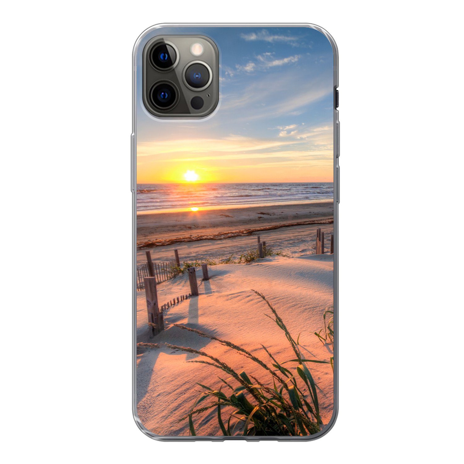 MuchoWow Handyhülle für Apple iPhone 13 Pro Max Strand - Meer - Düne - Sonnenuntergang - L, Smartphone-Bumper, Print, Handy Schutzhülle Dünn