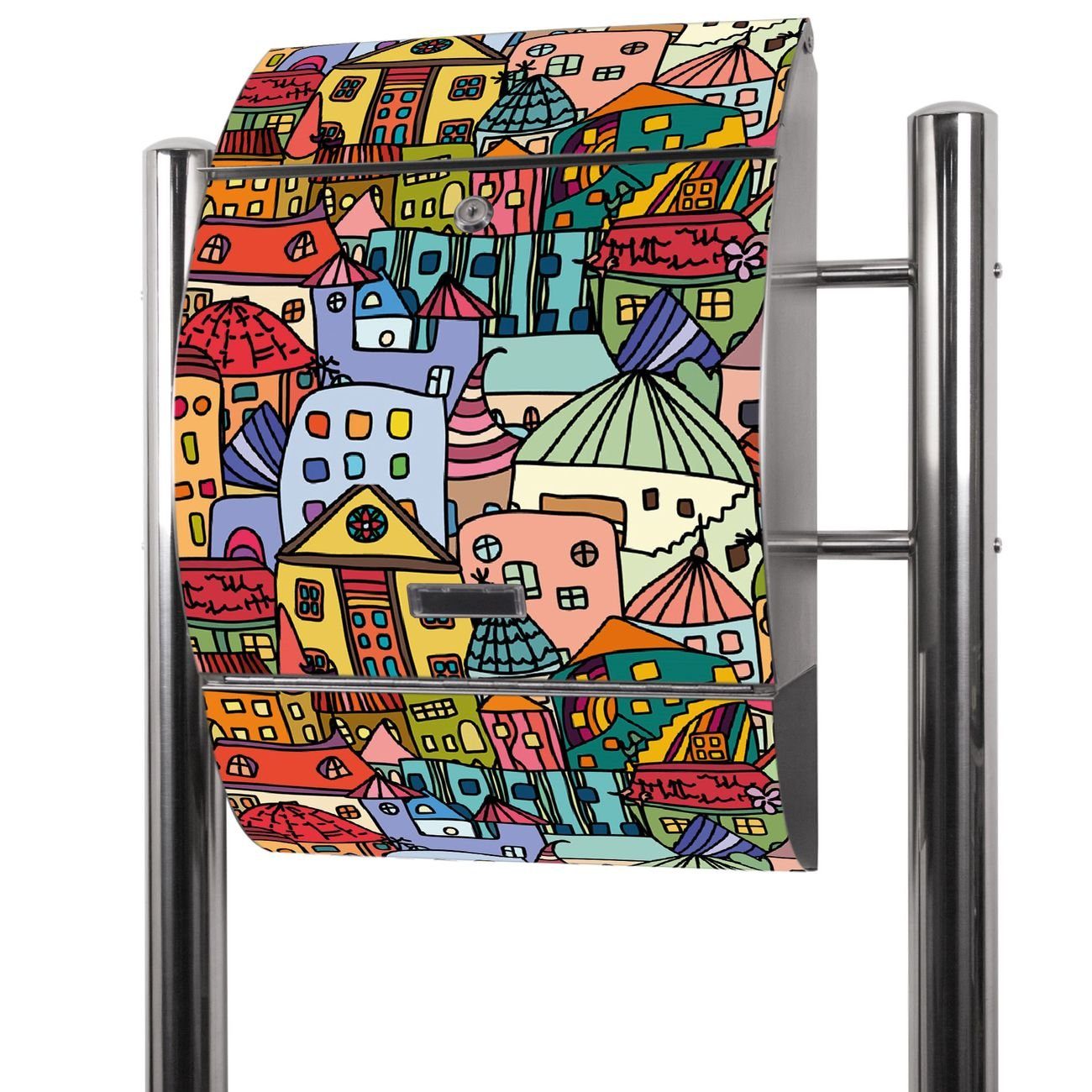 Briefkasten Edelstahl Funky Town, 126x53x17cm