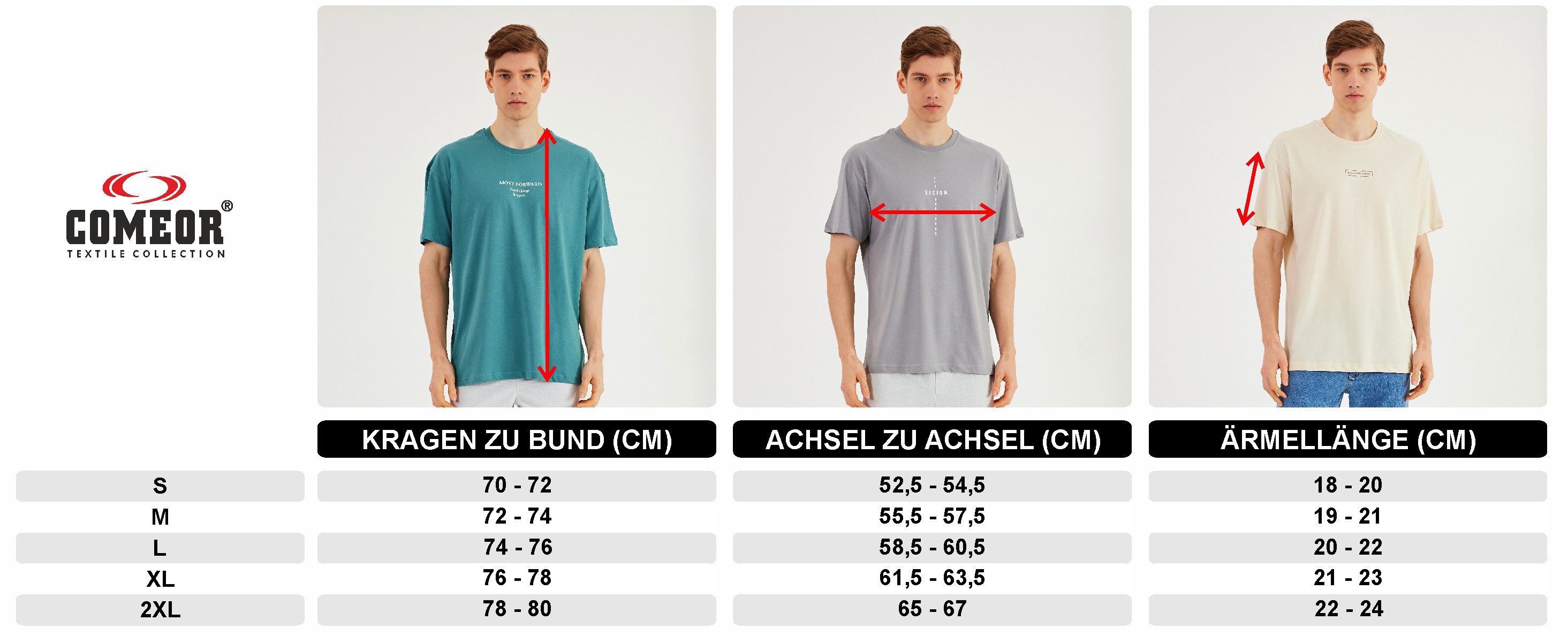 COMEOR Oversize-Shirt Herren T-Shirt: Trendige Urban Streetwear für lässige günstig online kaufen