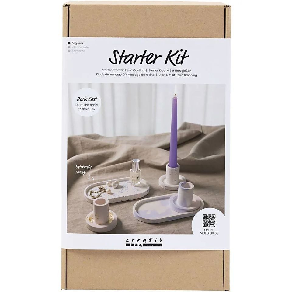 creativ company Kreativset Starter Kreativ Set Harzgießen, Kerzenhalter und Tabletts, (12-tlg)