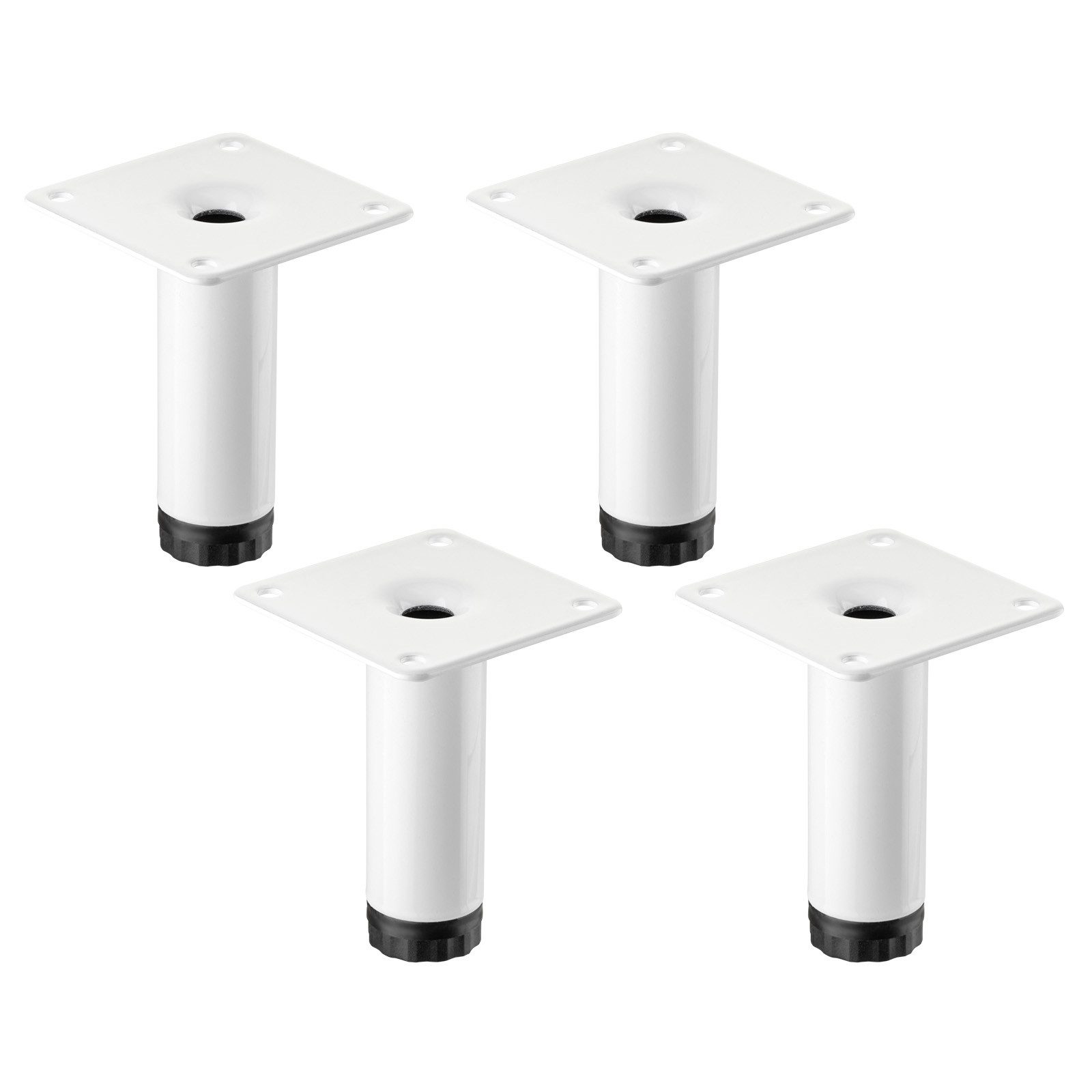 SO-TECH® Мебельfuß LIMA Ø 25 mm höhenverstellbar 10 mm Vitrinenfuß Sockelfuß, (Spar-Set, 4-St), Höhe 80 mm, weiß matt