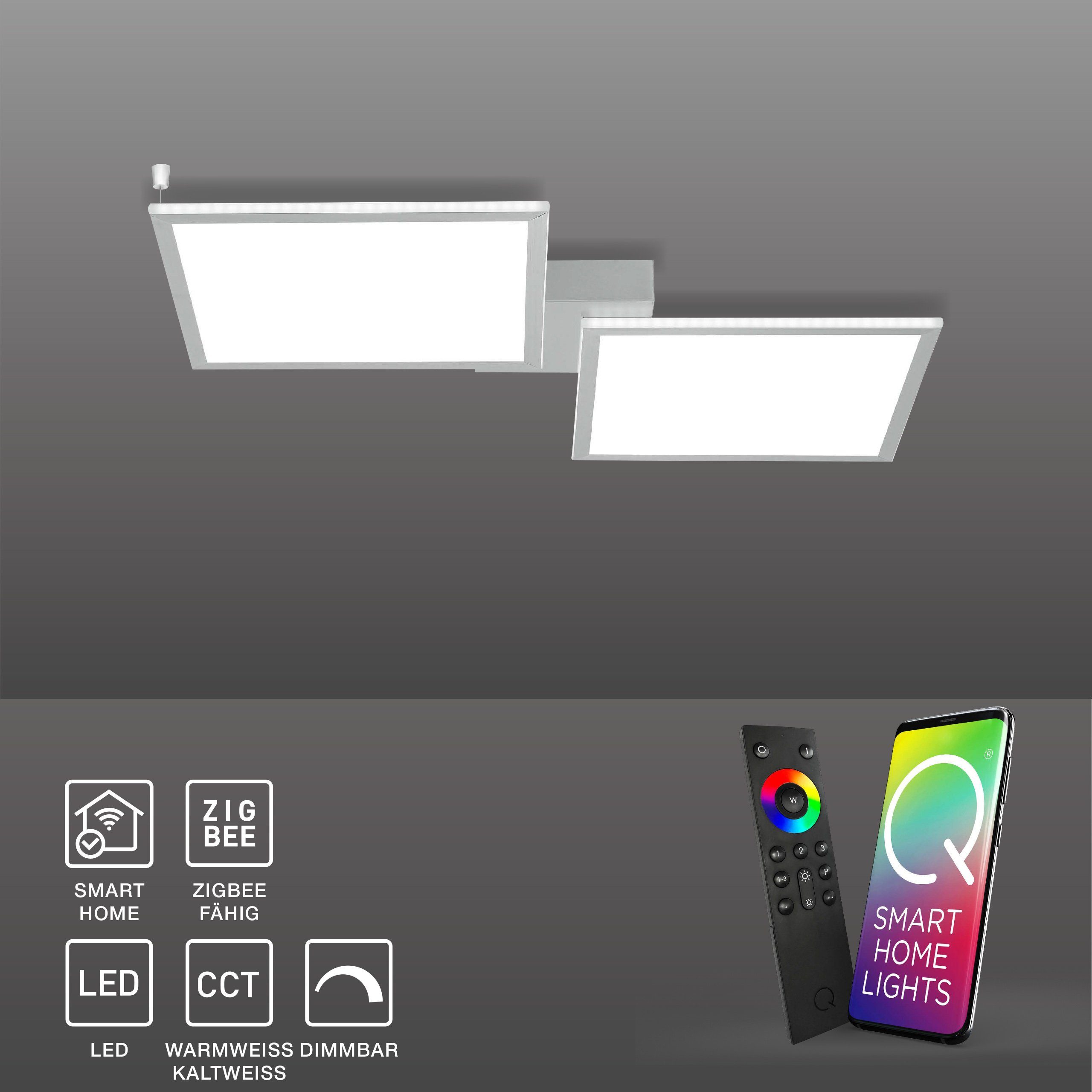 Paul Neuhaus Smarte LED-Leuchte LED Deckenlampe Q - ROSA Smart Home, Smart Home, CCT-Farbtemperaturregelung, Dimmfunktion, Memoryfunktion, mit Leuchtmittel, Warmweiß bis Tageslichtweiß, CCT-Farbtemperaturregelung, dimmbar Fernbedienung