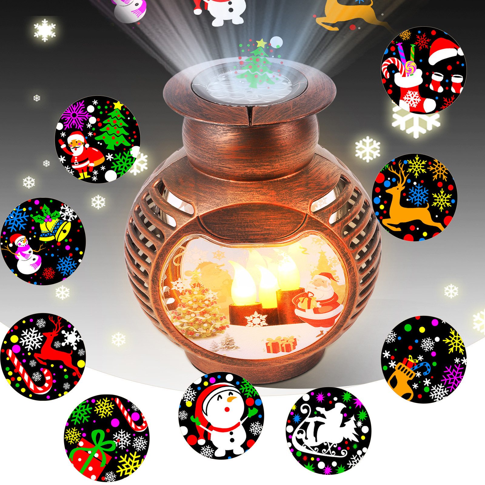 MUPOO Projektionslampe LED Projektor Weihnachtsdeko Laterne günstig online kaufen