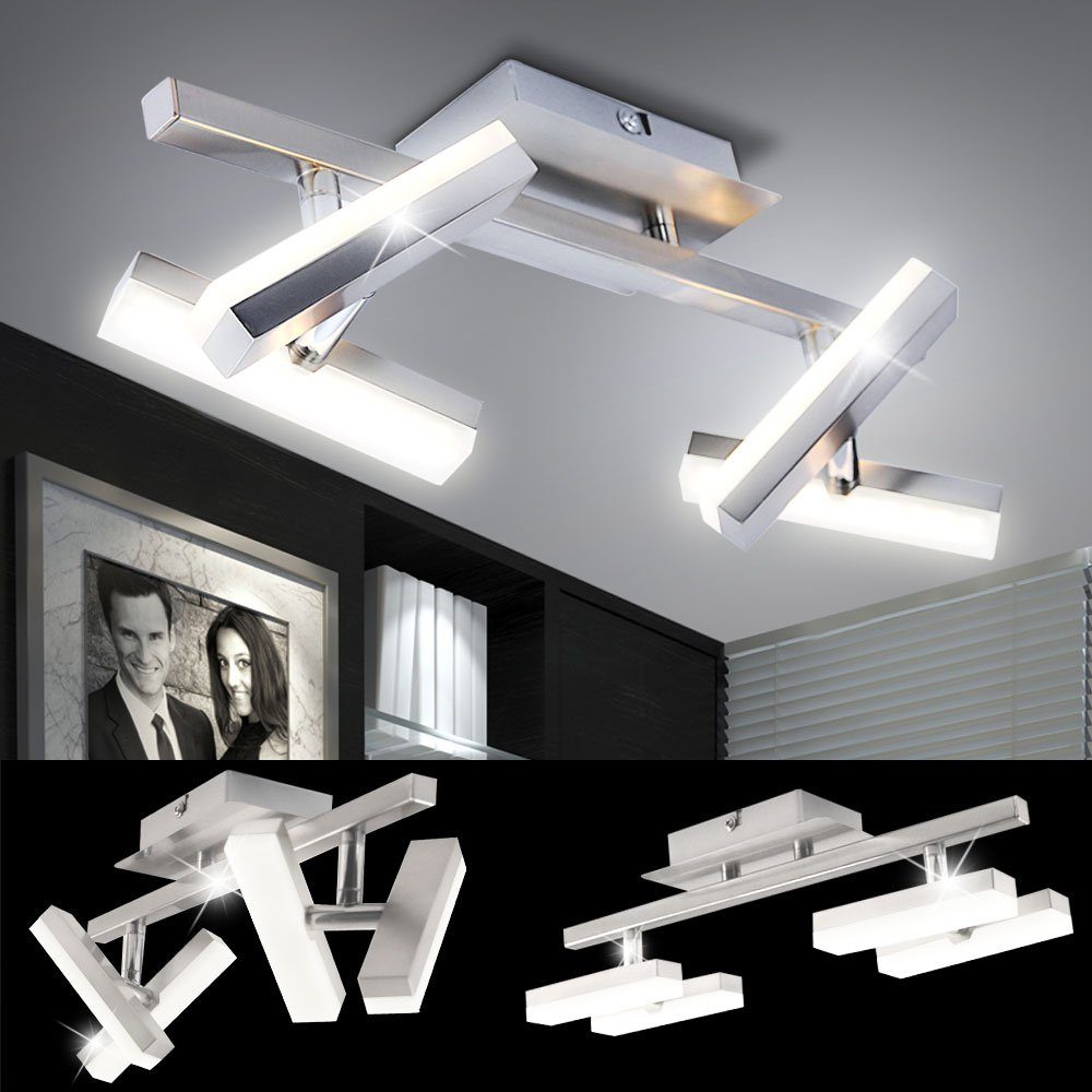 etc-shop LED Deckenleuchte, LED-Leuchtmittel fest verbaut, Warmweiß, Design LED Decken Leuchte Gästezimmer Strahler verstellbar Spot Lampe