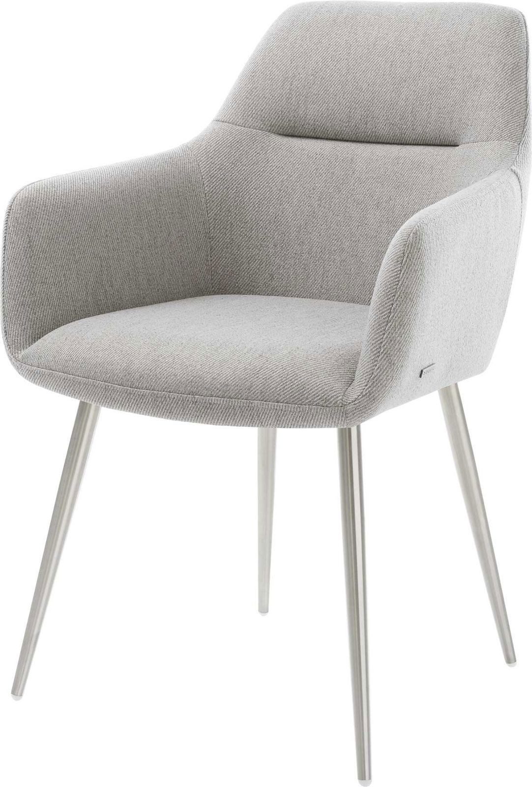 Esszimmerstuhl Pejo-Flex Stripes Hellgrau 4-Fuß konisch Edelstahl Taschenfe günstig online kaufen