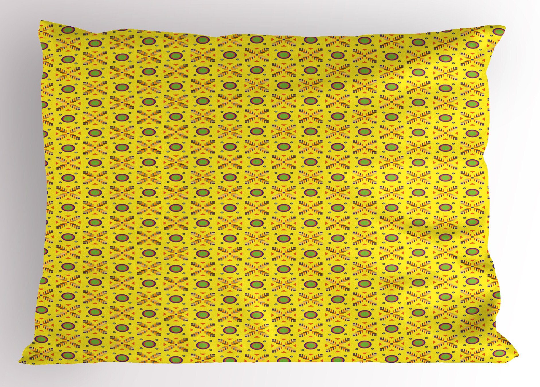 Kissenbezüge Dekorativer Standard Kissenbezug, Size (1 Stück), Sommer-Farben Abakuhaus King Geometrische Gedruckter Abstrakt