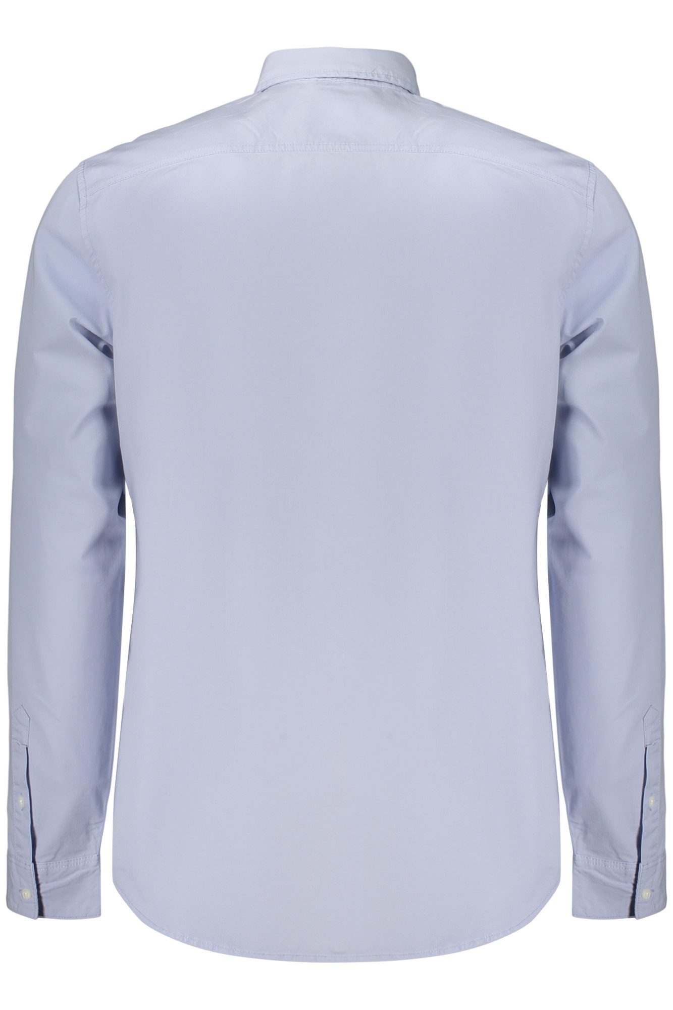 GUESS JEANS Langarmhemd Herren Slim Fit Langarmshirt Blau mit Italienischem Kragen & Applikati