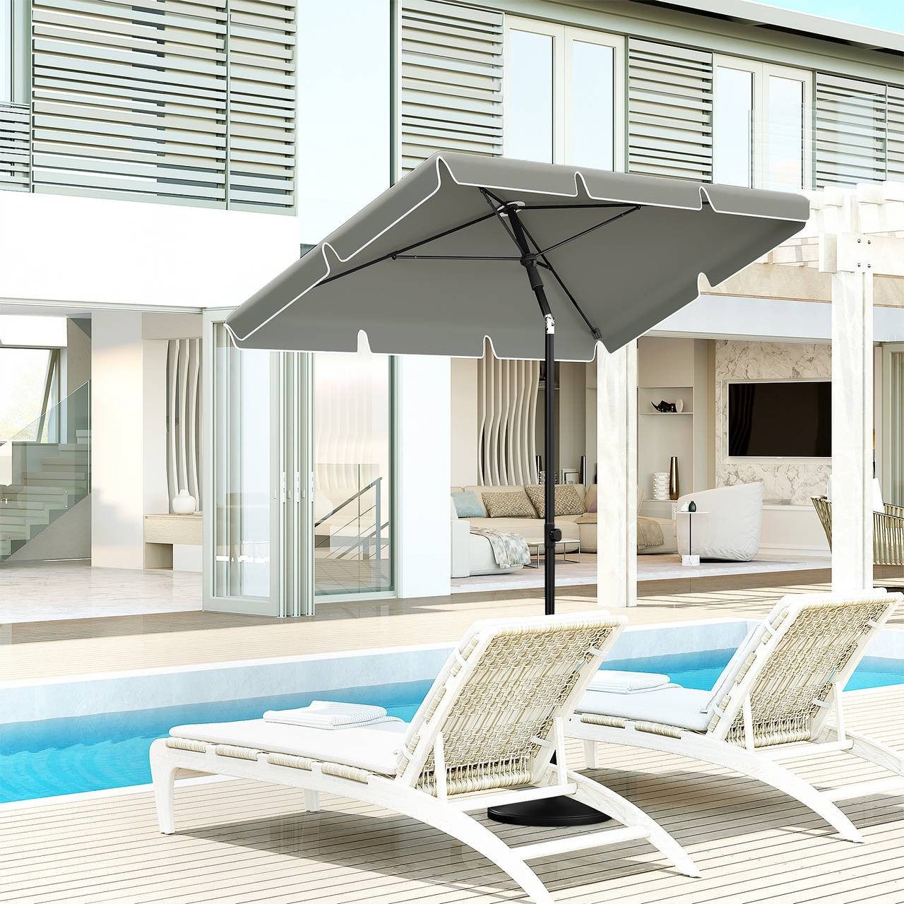 Woltu Sonnenschirm, 45° knickbar, UV-beständig, wasserdicht günstig online kaufen