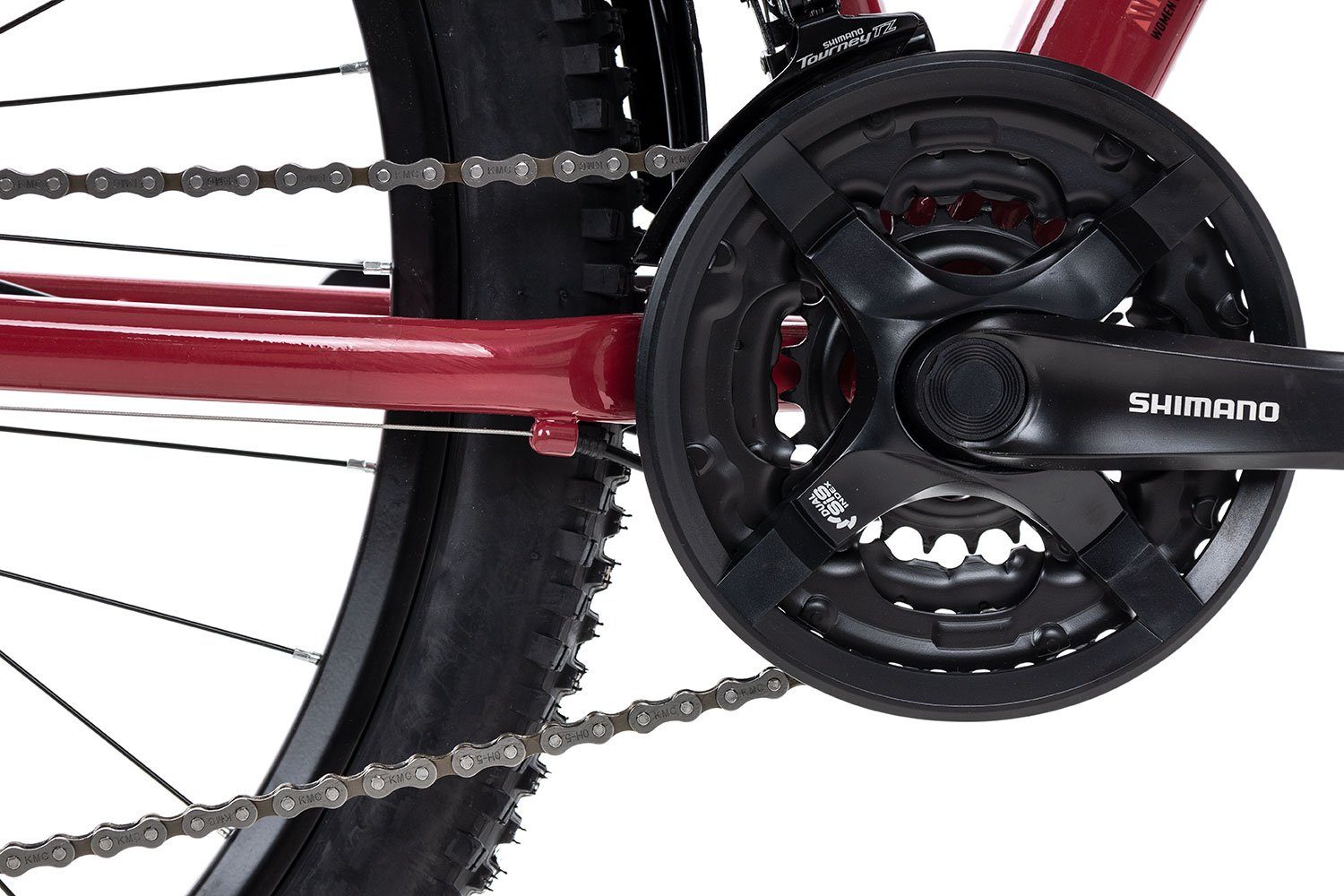 Axess Mountainbike MEEA, Schaltwerk, 21 RD-TX800 red/black/red Kettenschaltung, Gang rot/orange Tourney MTB-Hardtail Shimano