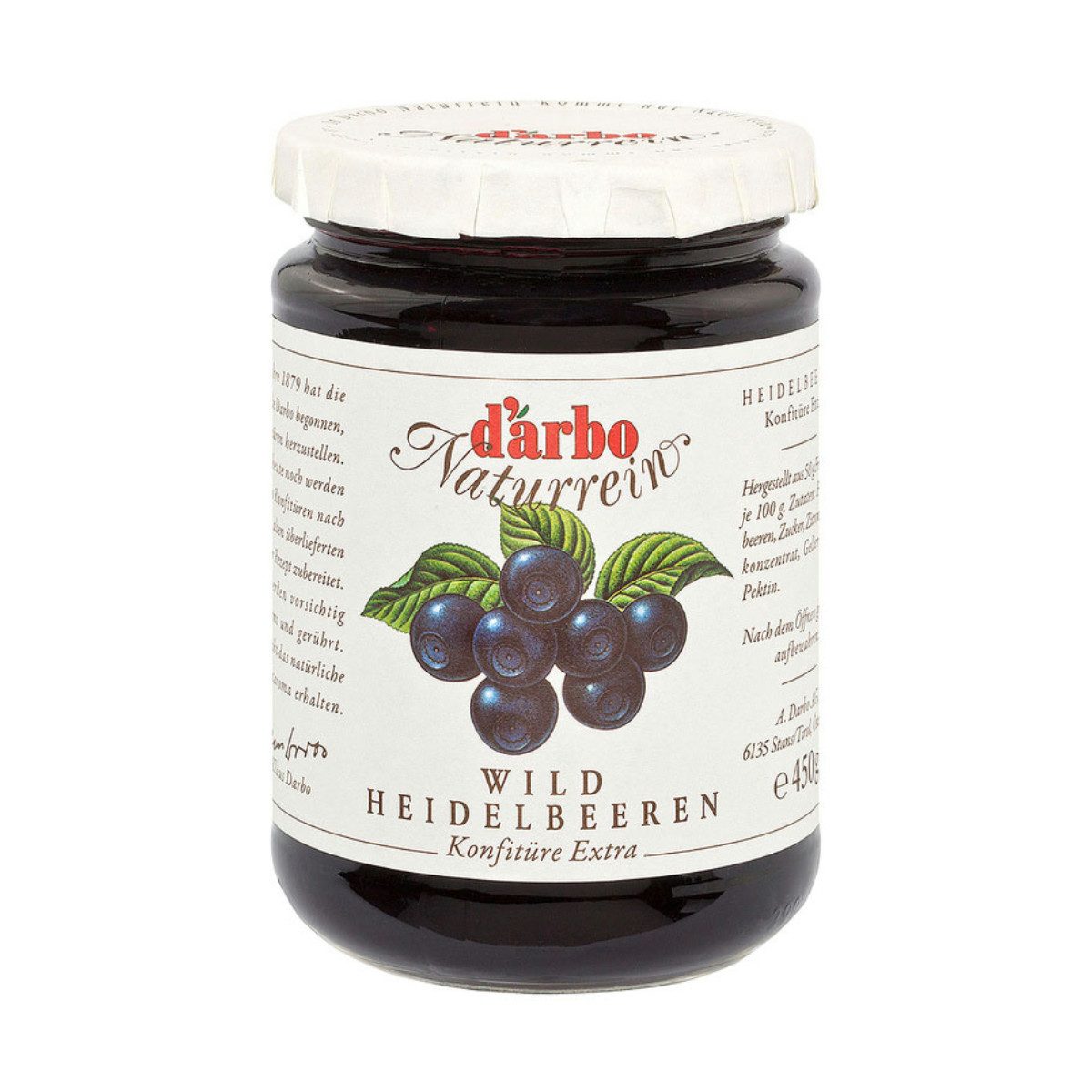 darbo Fruchtaufstrich, Darbo Wildheidelbeer Konfitüre Extra Naturrein Fruchtaufstrich 450g