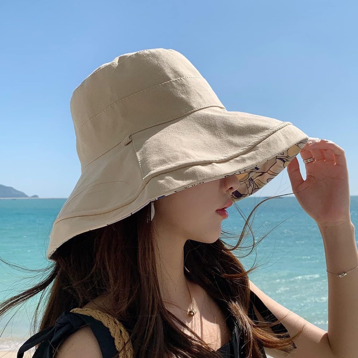 Coonoor Fischerhut Baumwolle Fischerhut Sonnenhut Sommerhut Wendbarer Bucke günstig online kaufen