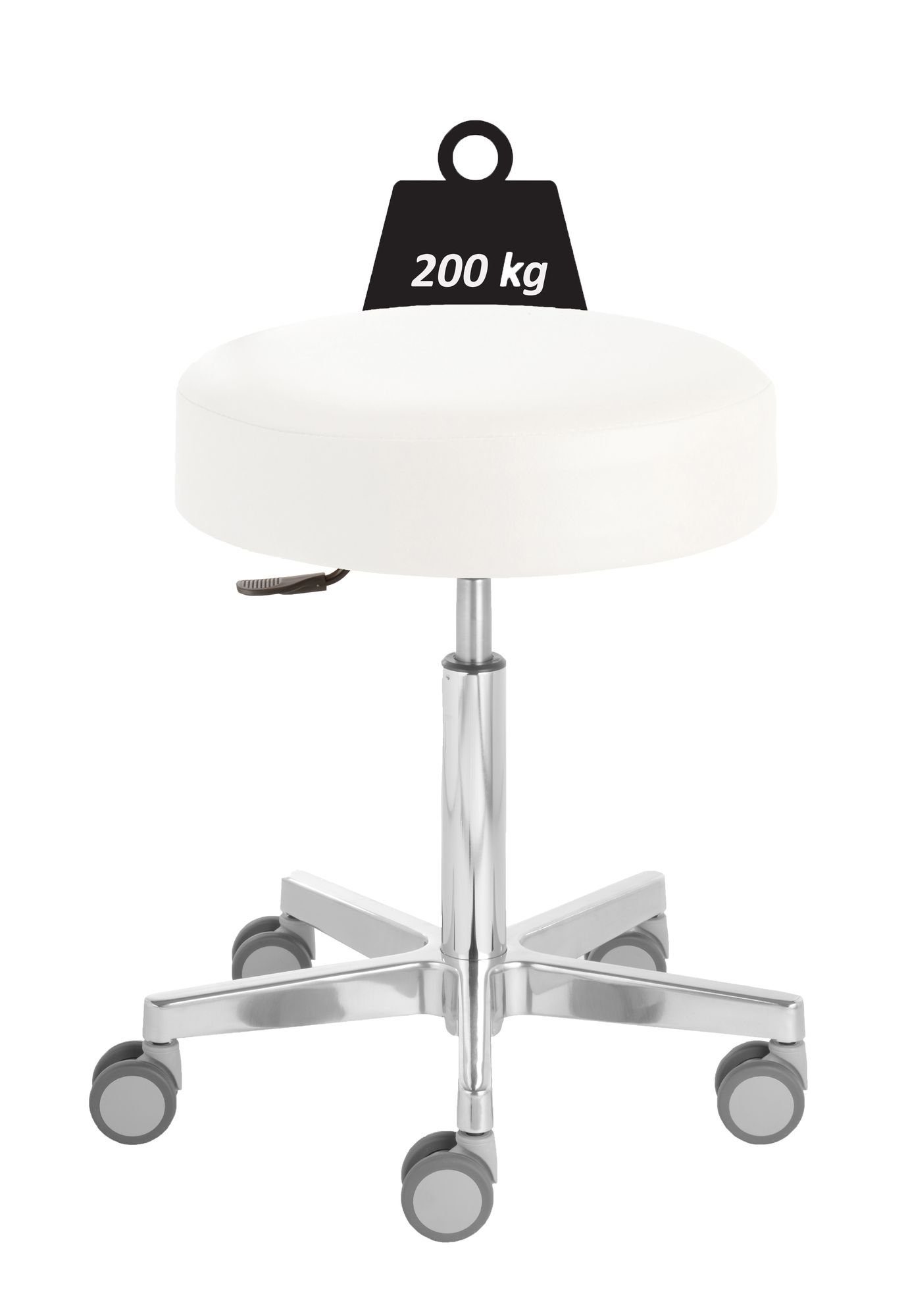 Arbeitshocker Rollhocker Puffi® Le Mans heavy 4209, Sitzhöhe ca. 53 -73 cm, 200 kg