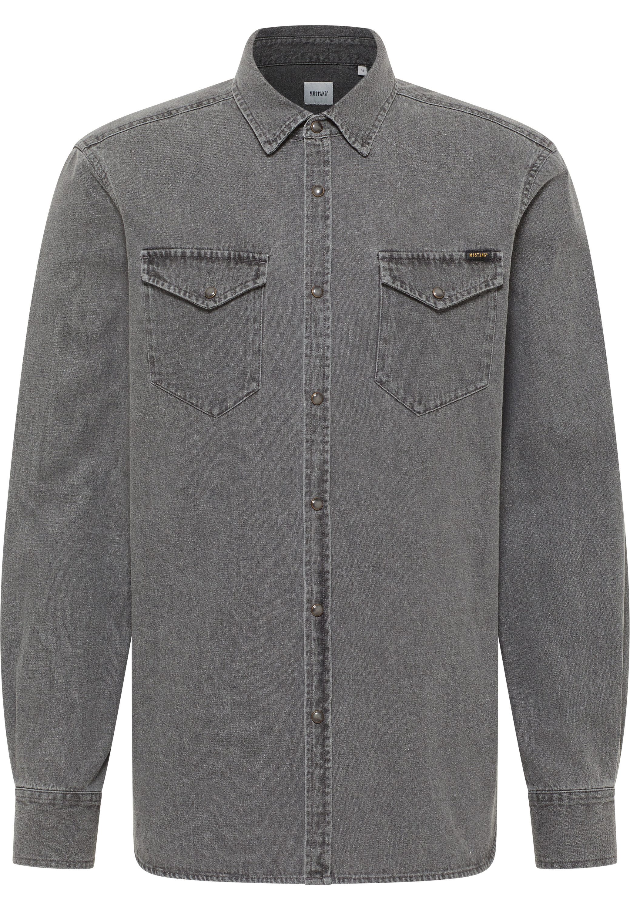 MUSTANG Style Duver Camicia Uomo, Azzurro, Taglia S, Puro Cotone, Colletto Kent, Due Tasche