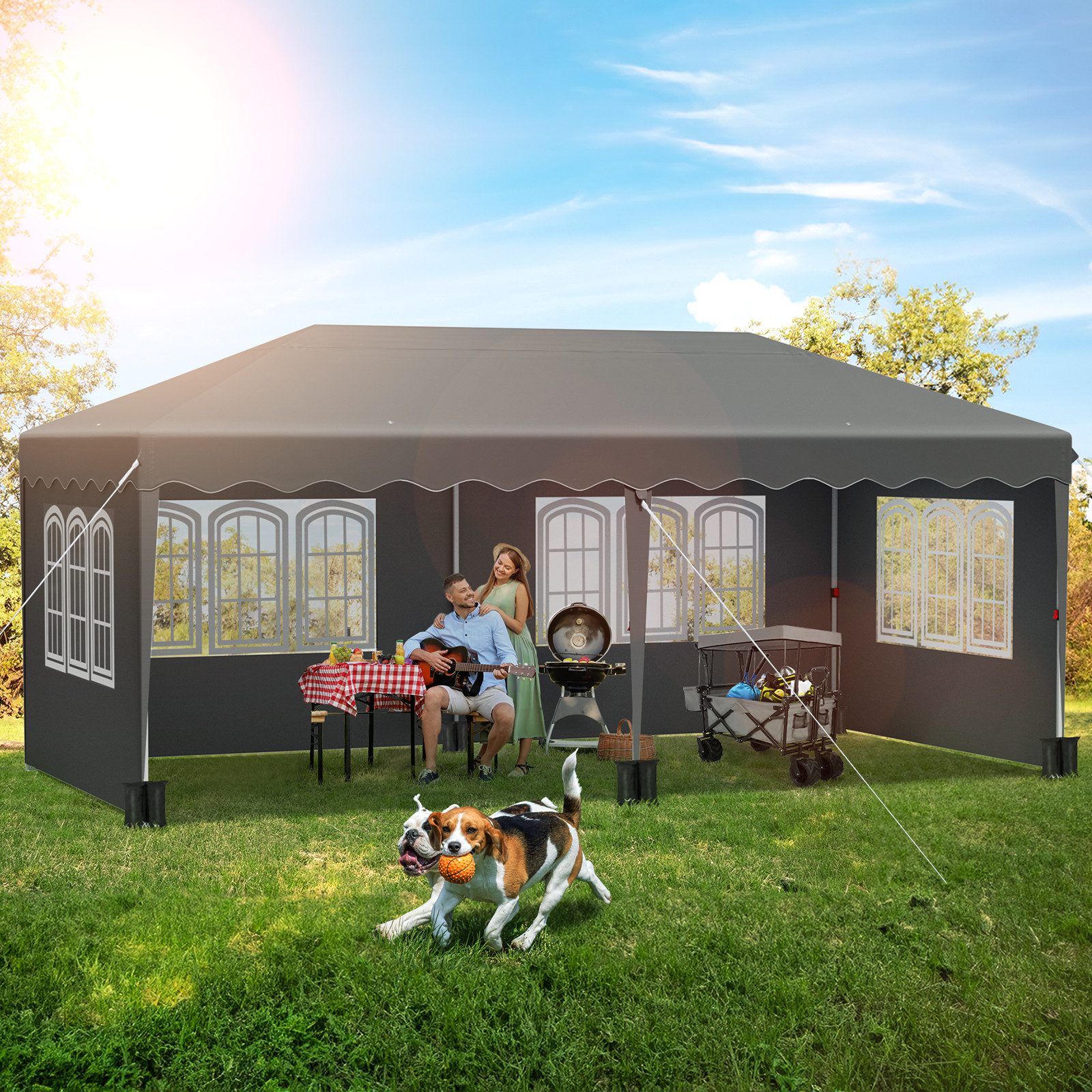 TLGREEN Faltpavillon 3x6M wasserdicht Pavillon, Partyzelt, günstig online kaufen
